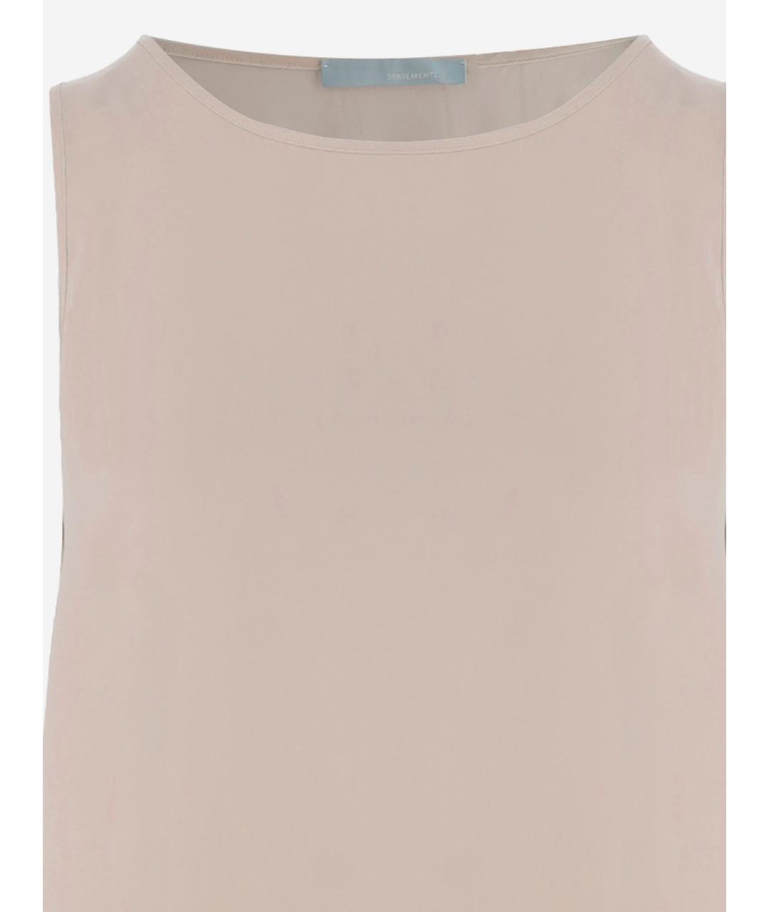 ALLUDE Бежевая шелковая майка, фото 3