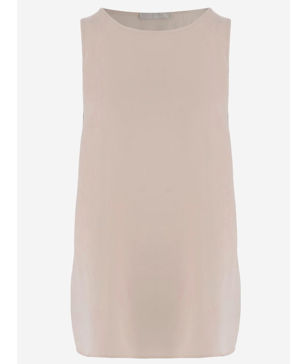 ALLUDE Бежевая шелковая майка, фото 4