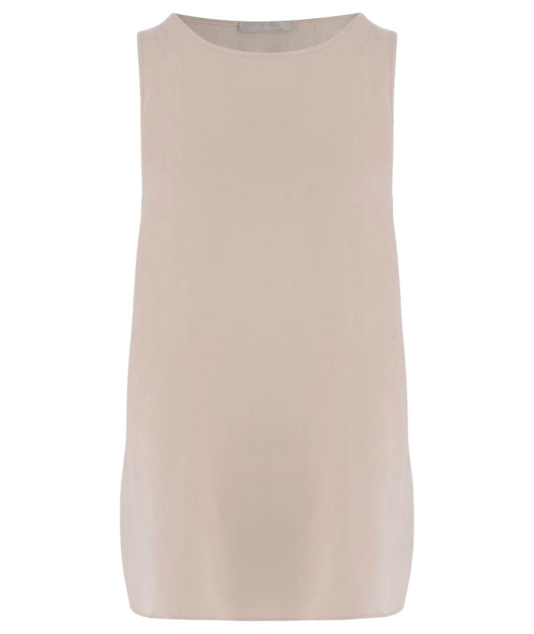 ALLUDE Бежевая шелковая майка, фото 1