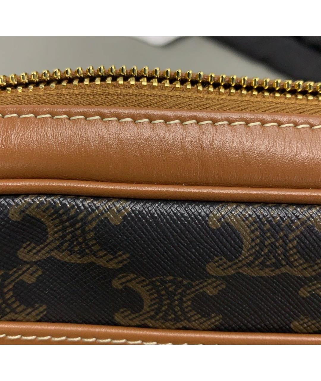 CELINE Коричневая кожаная сумка через плечо, фото 6