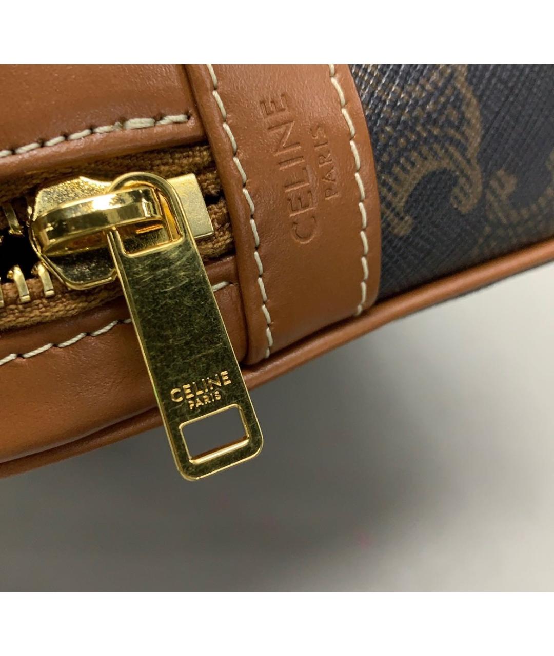 CELINE Коричневая кожаная сумка через плечо, фото 7