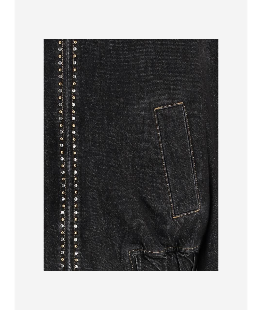 VERSACE Черное хлопковое пальто, фото 3