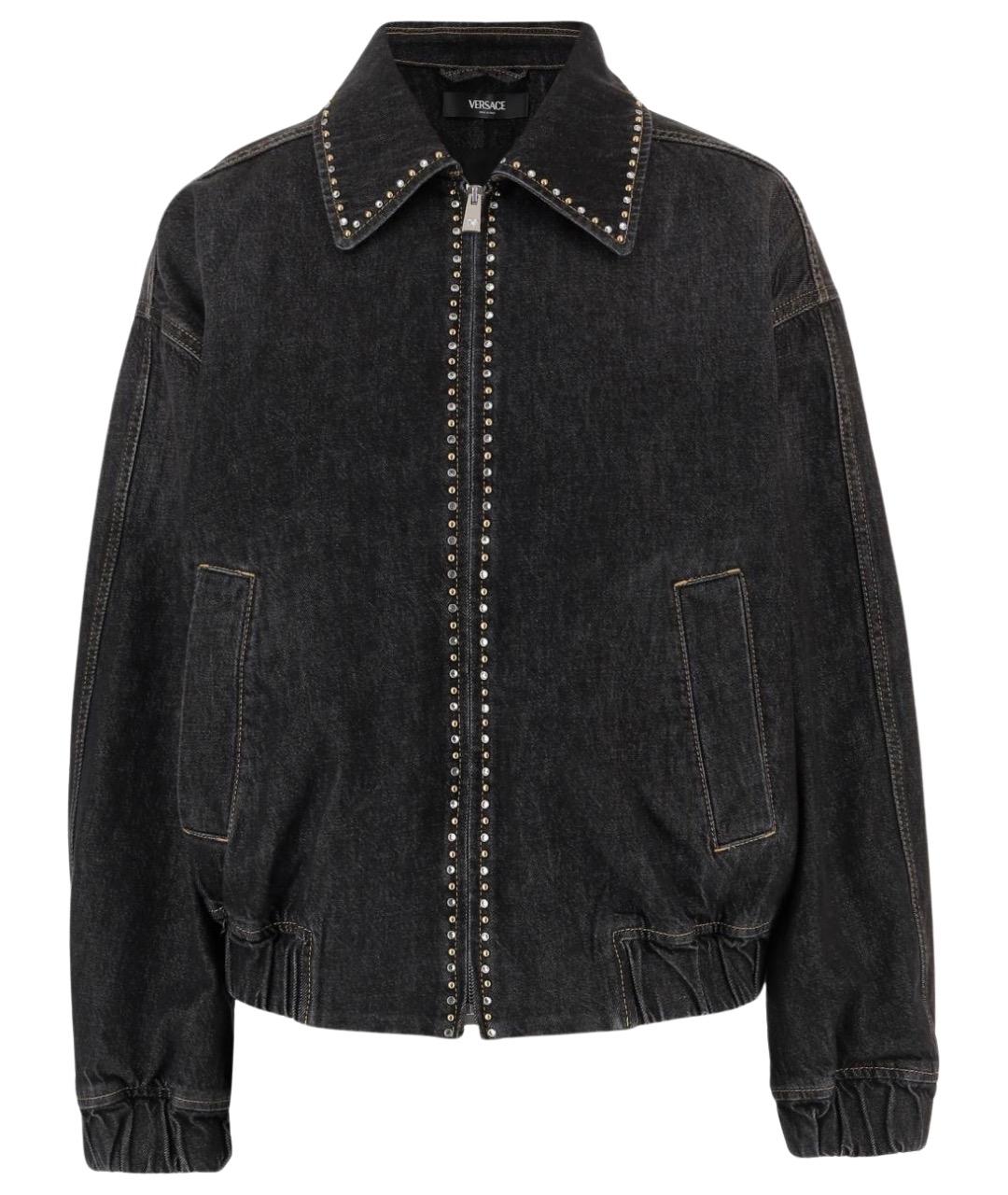 VERSACE Черное хлопковое пальто, фото 1