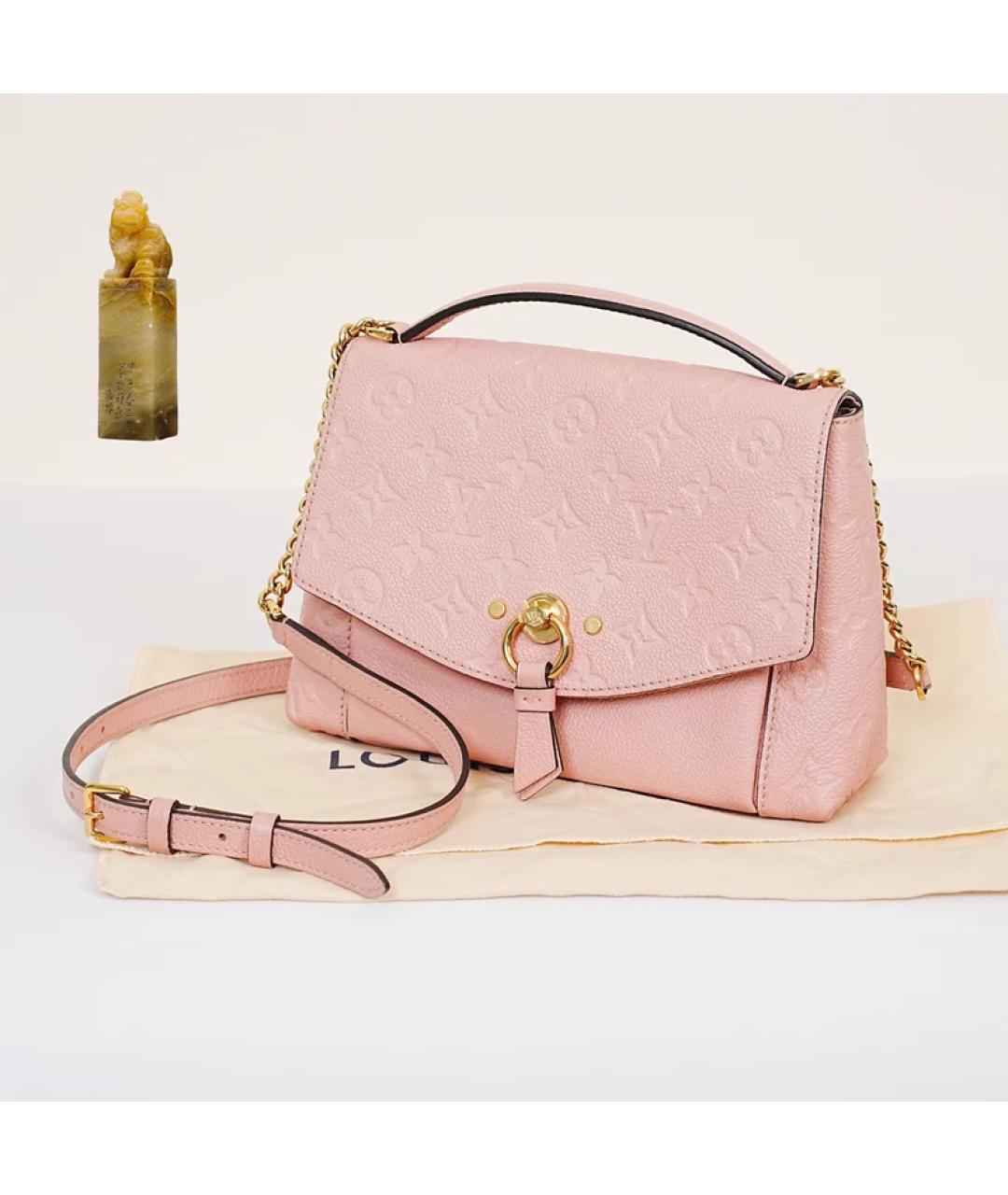 LOUIS VUITTON Розовая кожаная сумка с короткими ручками, фото 9