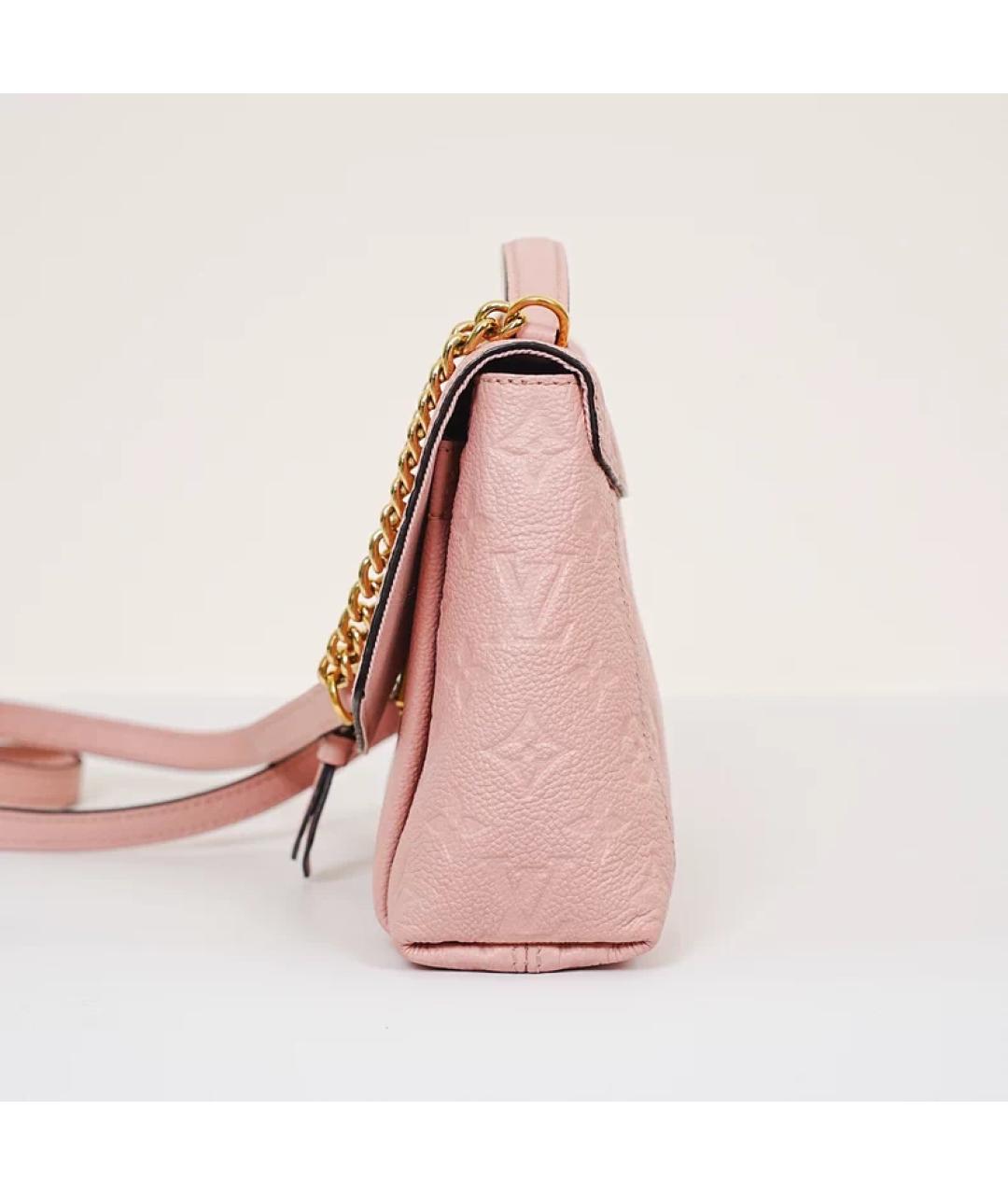 LOUIS VUITTON Розовая кожаная сумка с короткими ручками, фото 3