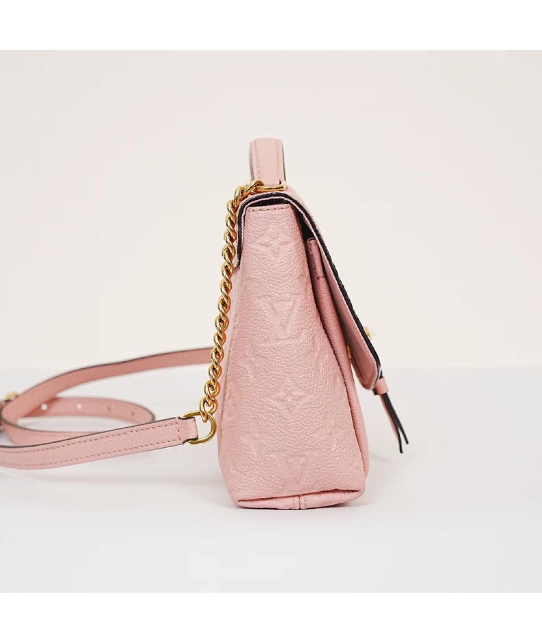 LOUIS VUITTON Розовая кожаная сумка с короткими ручками, фото 6