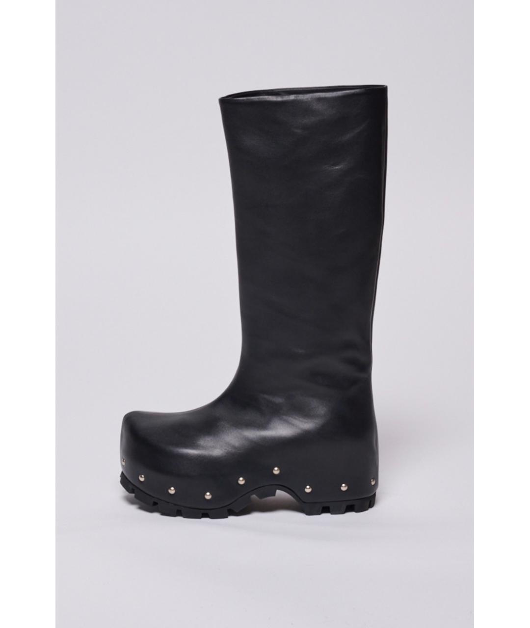 JIL SANDER Черные кожаные сапоги, фото 7