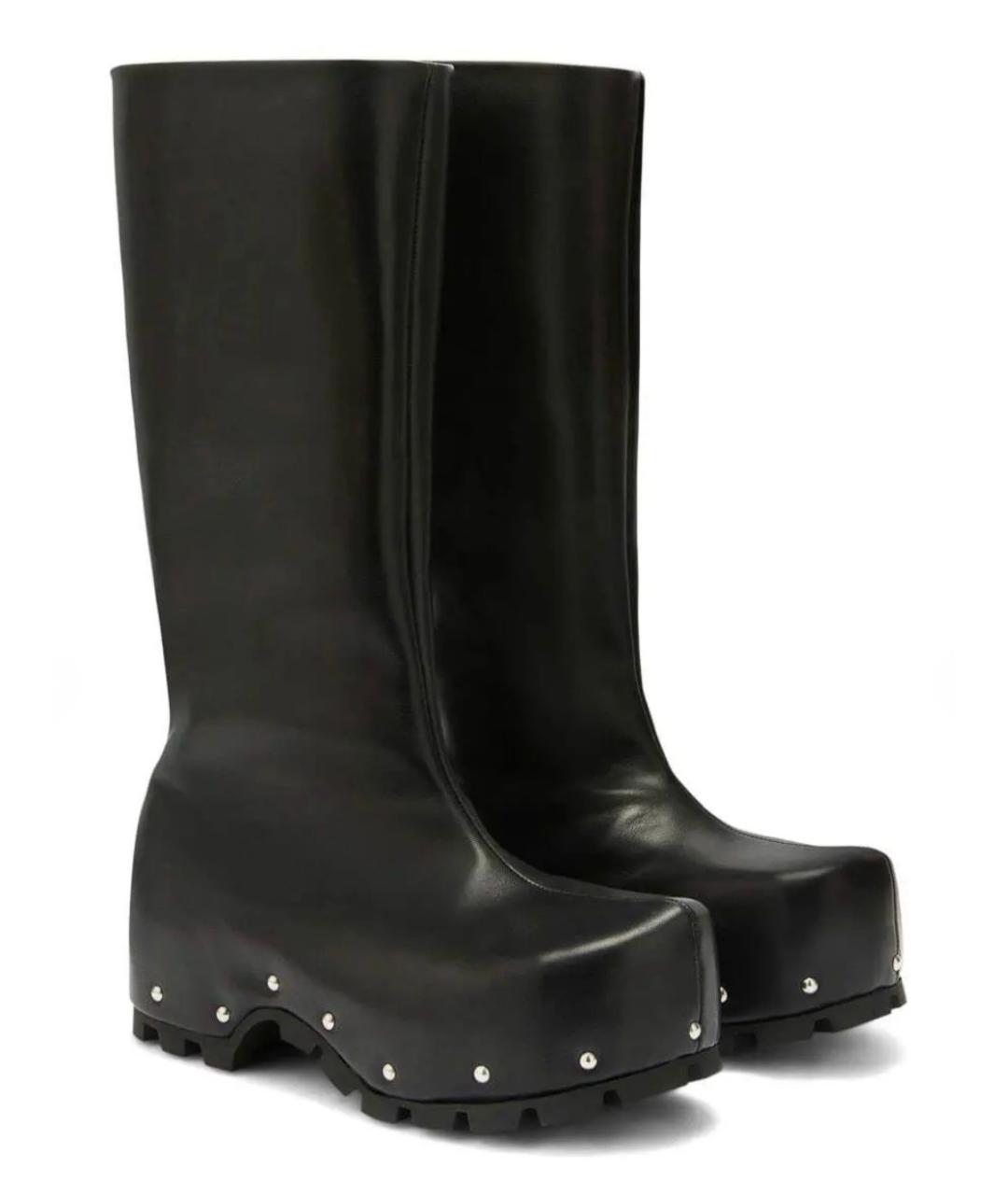 JIL SANDER Черные кожаные сапоги, фото 4