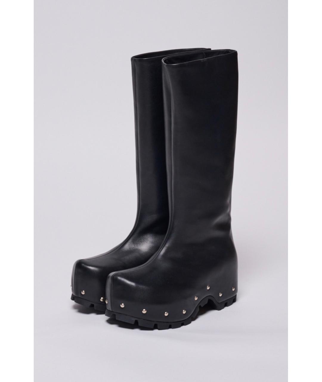 JIL SANDER Черные кожаные сапоги, фото 2