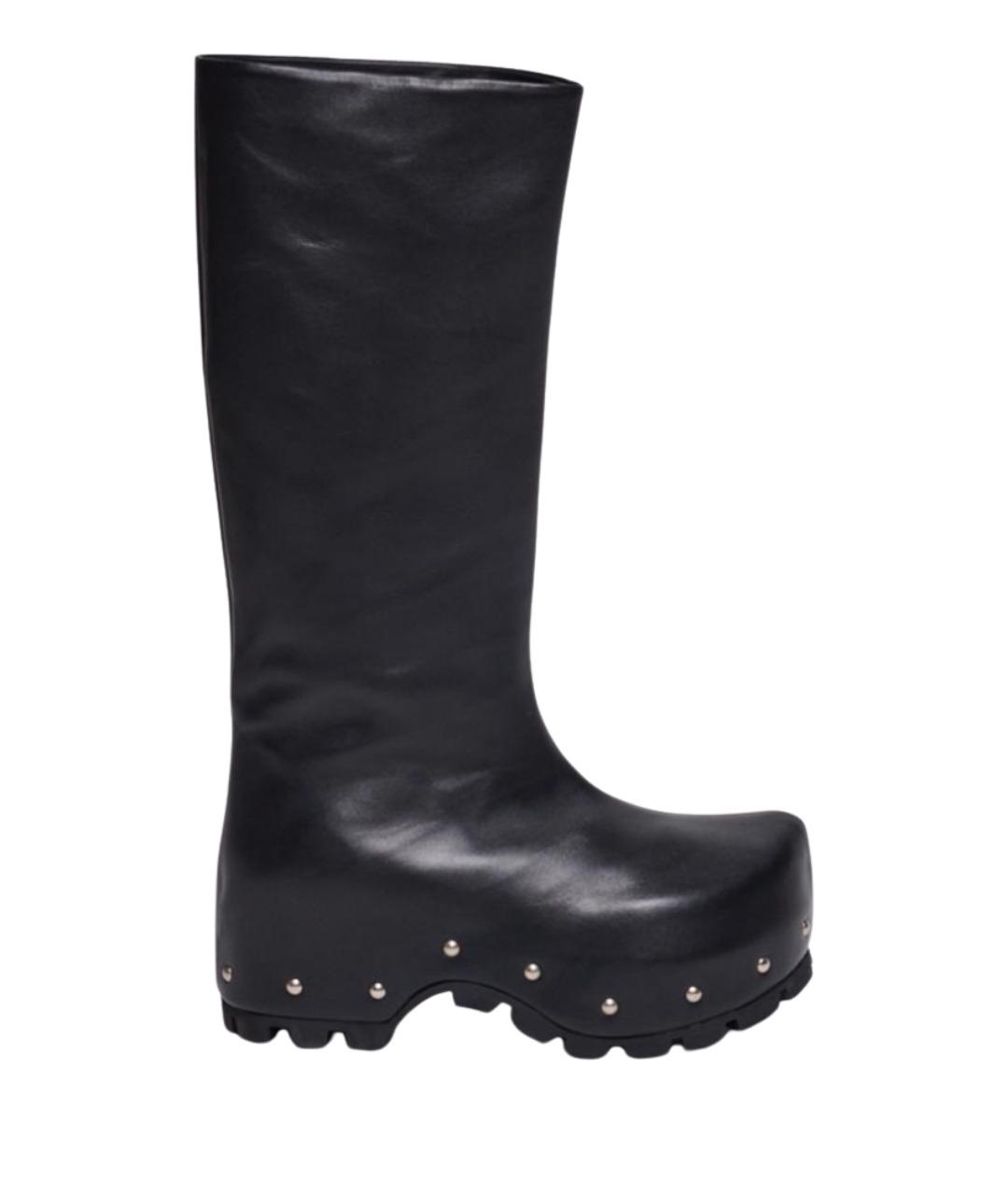 JIL SANDER Черные кожаные сапоги, фото 1