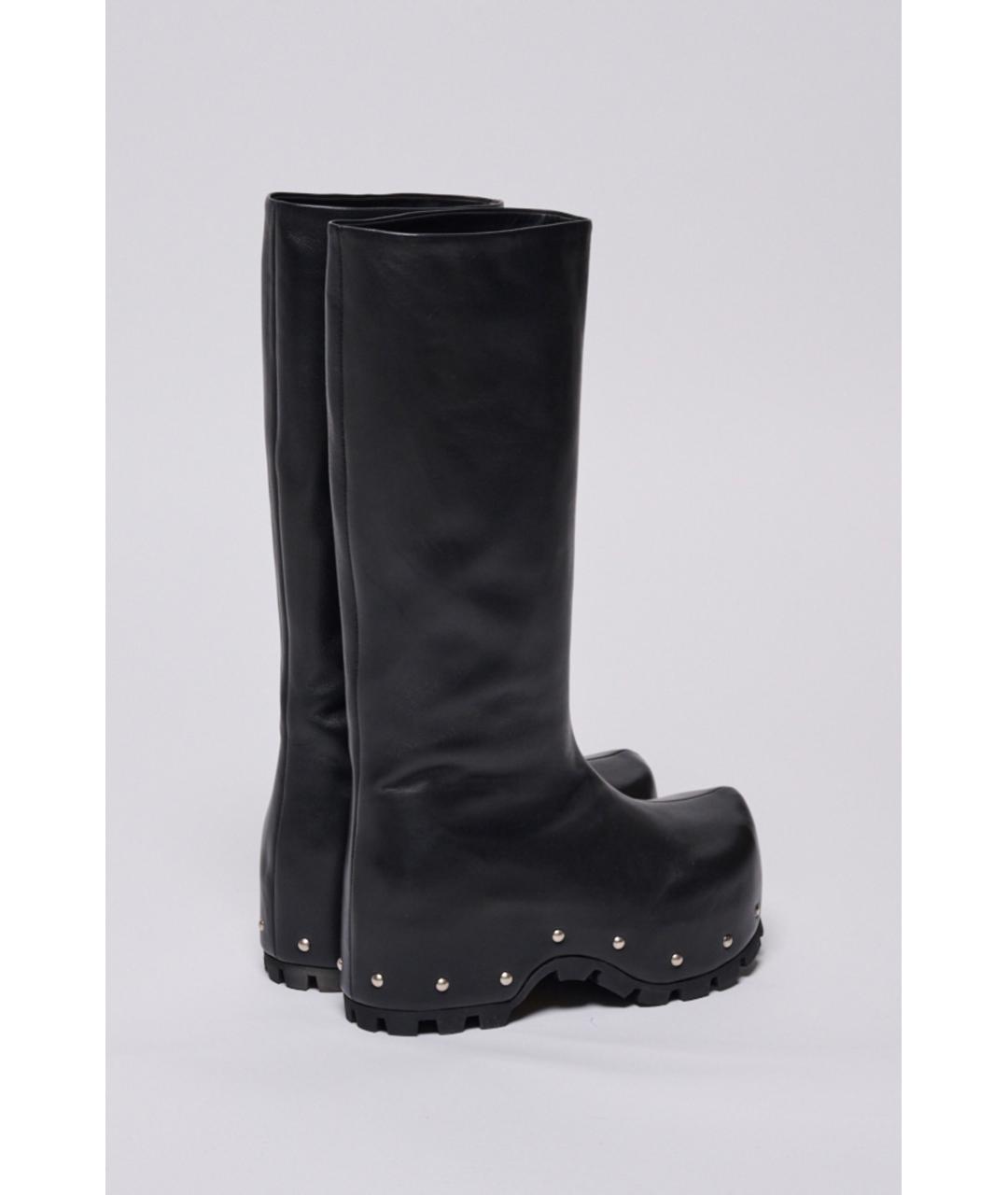 JIL SANDER Черные кожаные сапоги, фото 3