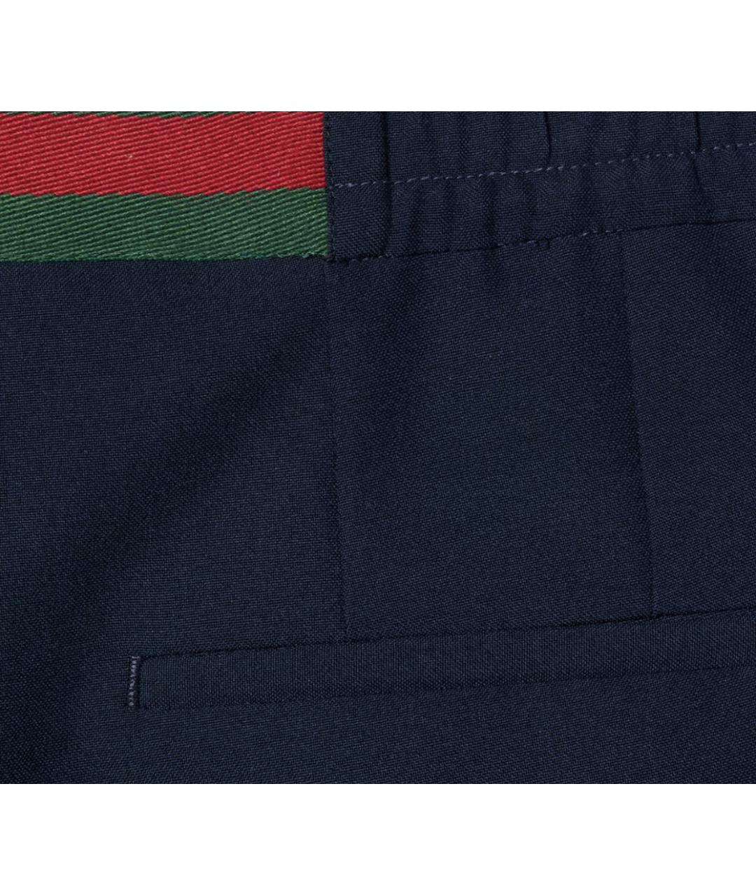 GUCCI Синие полиэстеровые повседневные брюки, фото 8