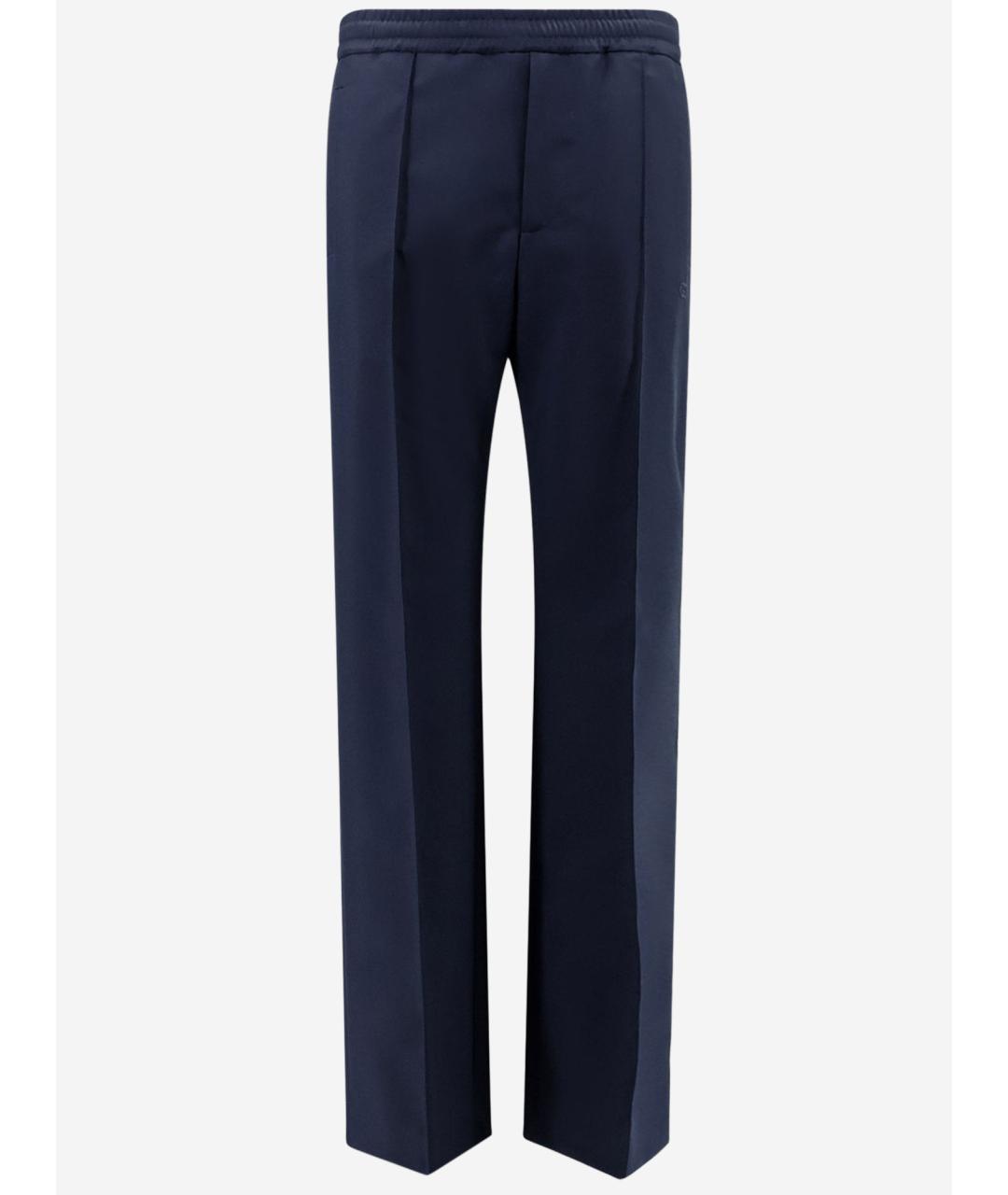 GUCCI Синие полиэстеровые повседневные брюки, фото 4