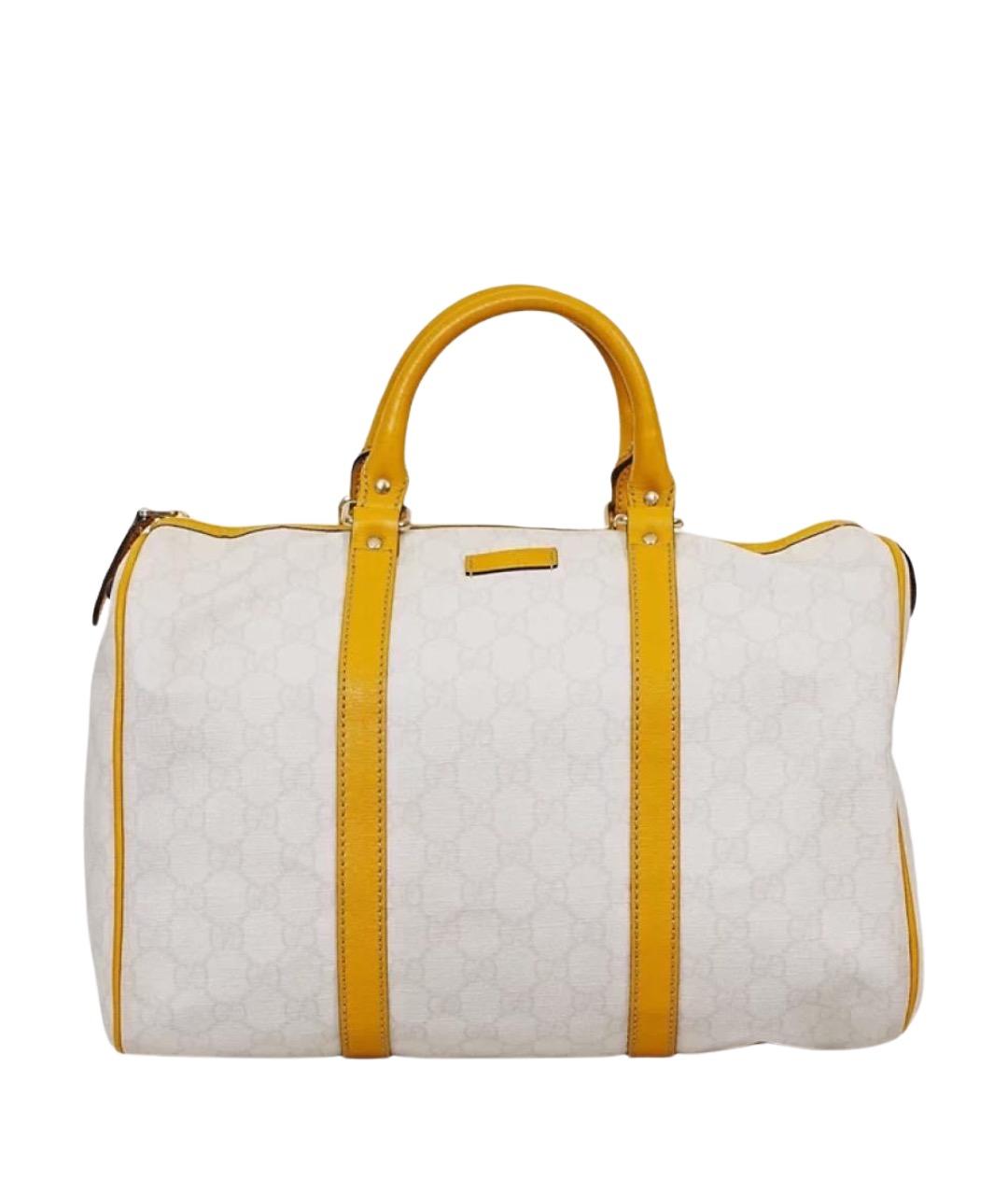 GUCCI Белая тканевая сумка с короткими ручками, фото 1