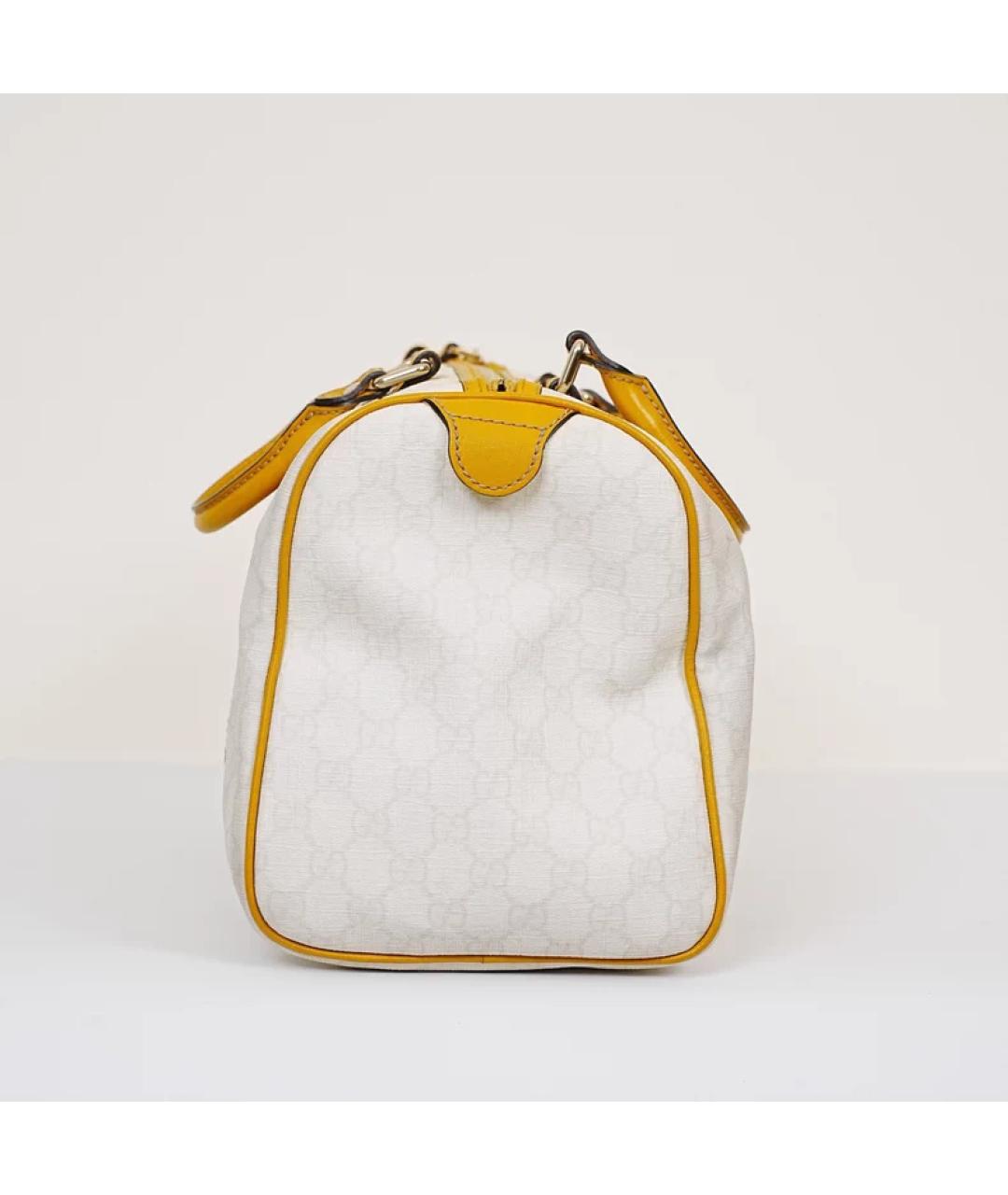 GUCCI Белая тканевая сумка с короткими ручками, фото 6