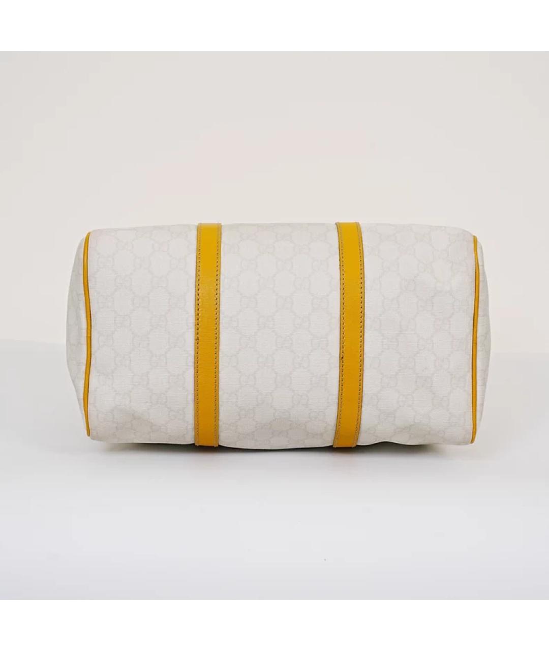 GUCCI Белая тканевая сумка с короткими ручками, фото 5