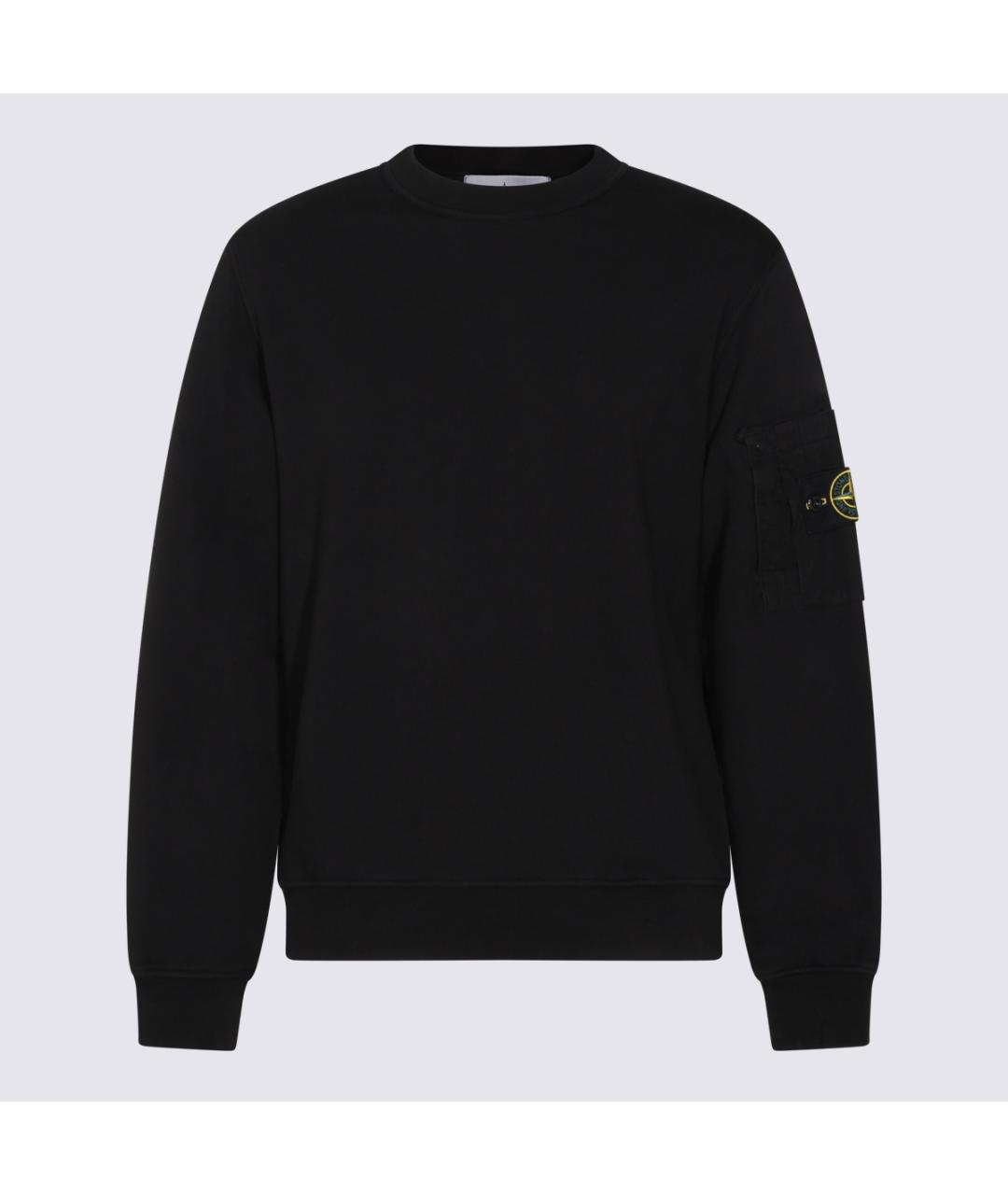 STONE ISLAND Черный хлопковый джемпер / свитер, фото 4