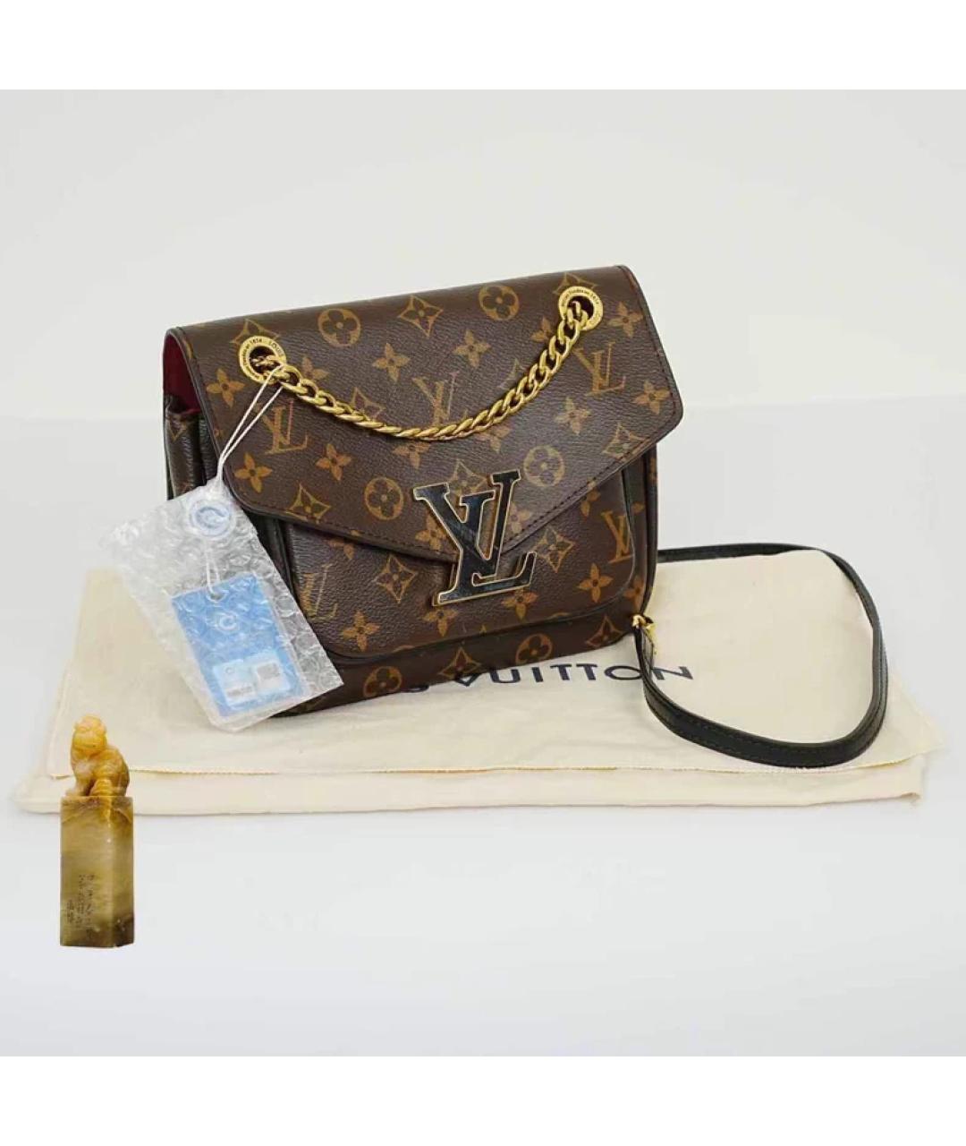 LOUIS VUITTON Коричневая кожаная сумка через плечо, фото 9