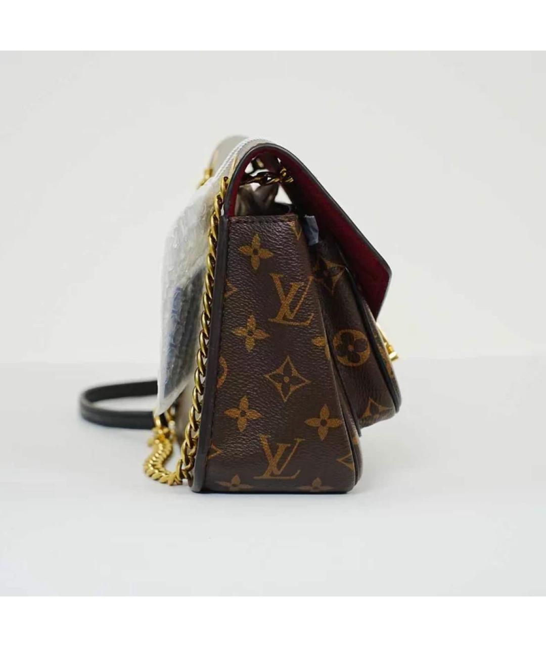 LOUIS VUITTON Коричневая кожаная сумка через плечо, фото 5
