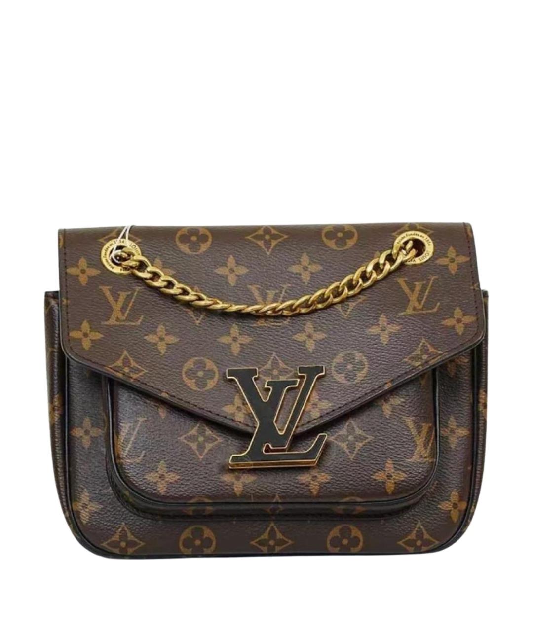 LOUIS VUITTON Коричневая кожаная сумка через плечо, фото 1