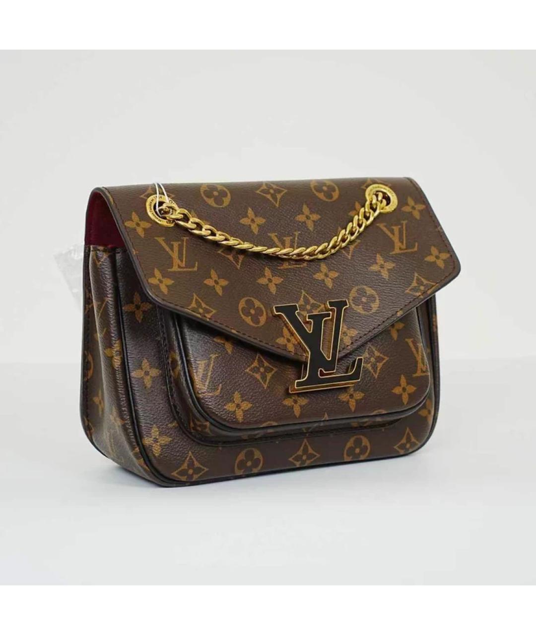 LOUIS VUITTON Коричневая кожаная сумка через плечо, фото 2