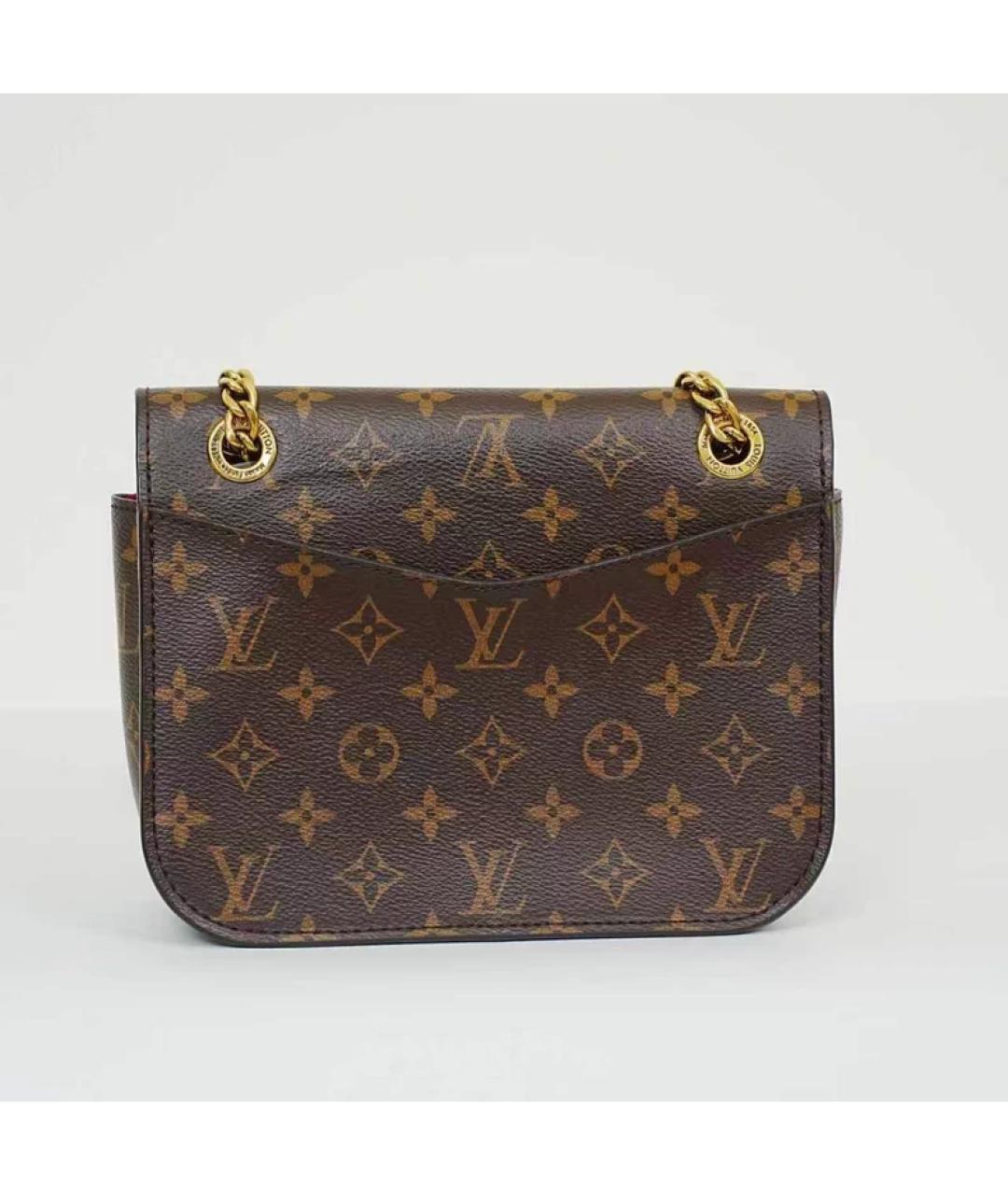 LOUIS VUITTON Коричневая кожаная сумка через плечо, фото 4
