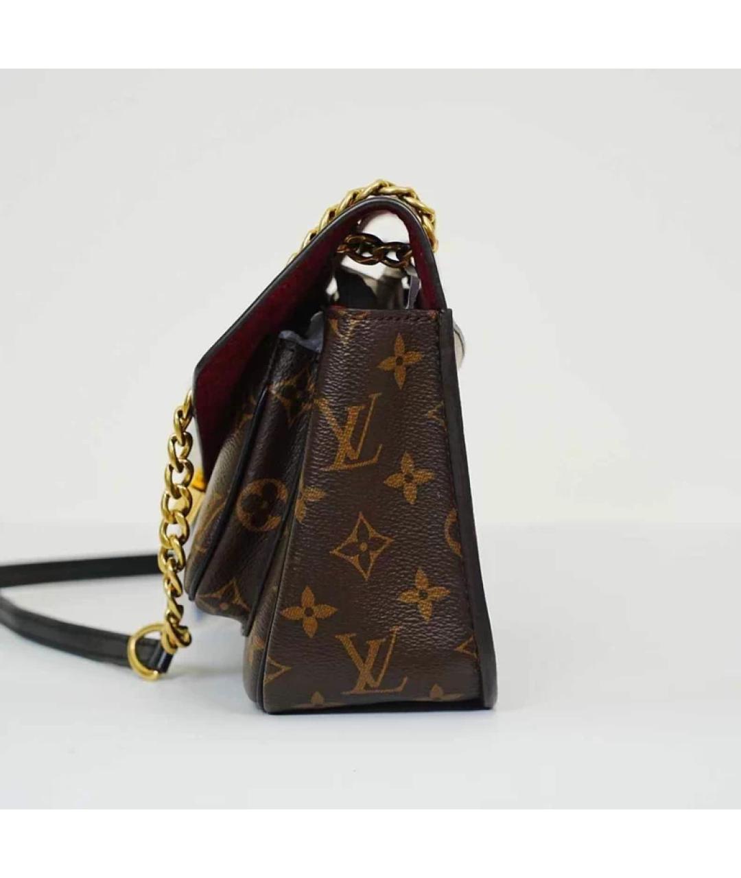 LOUIS VUITTON Коричневая кожаная сумка через плечо, фото 3