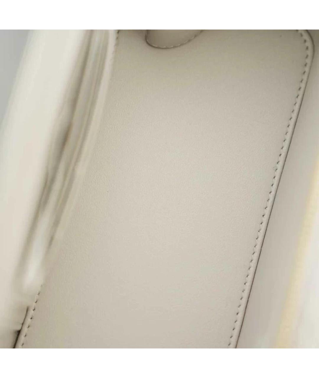 CHANEL Белая кожаная сумка с короткими ручками, фото 4