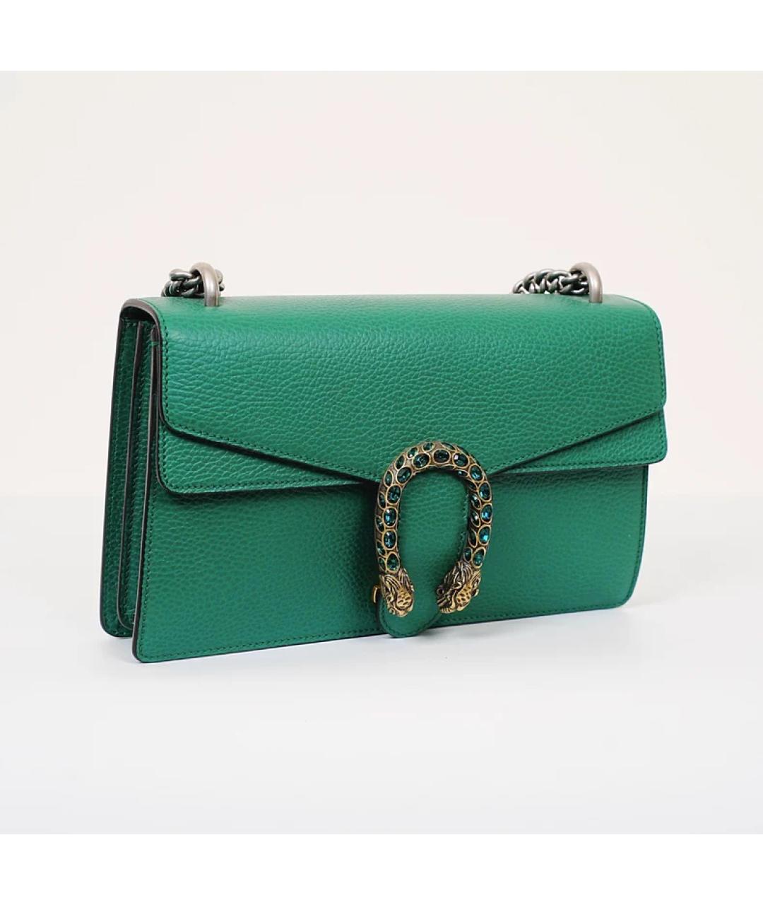 GUCCI Зеленая кожаная сумка с короткими ручками, фото 3
