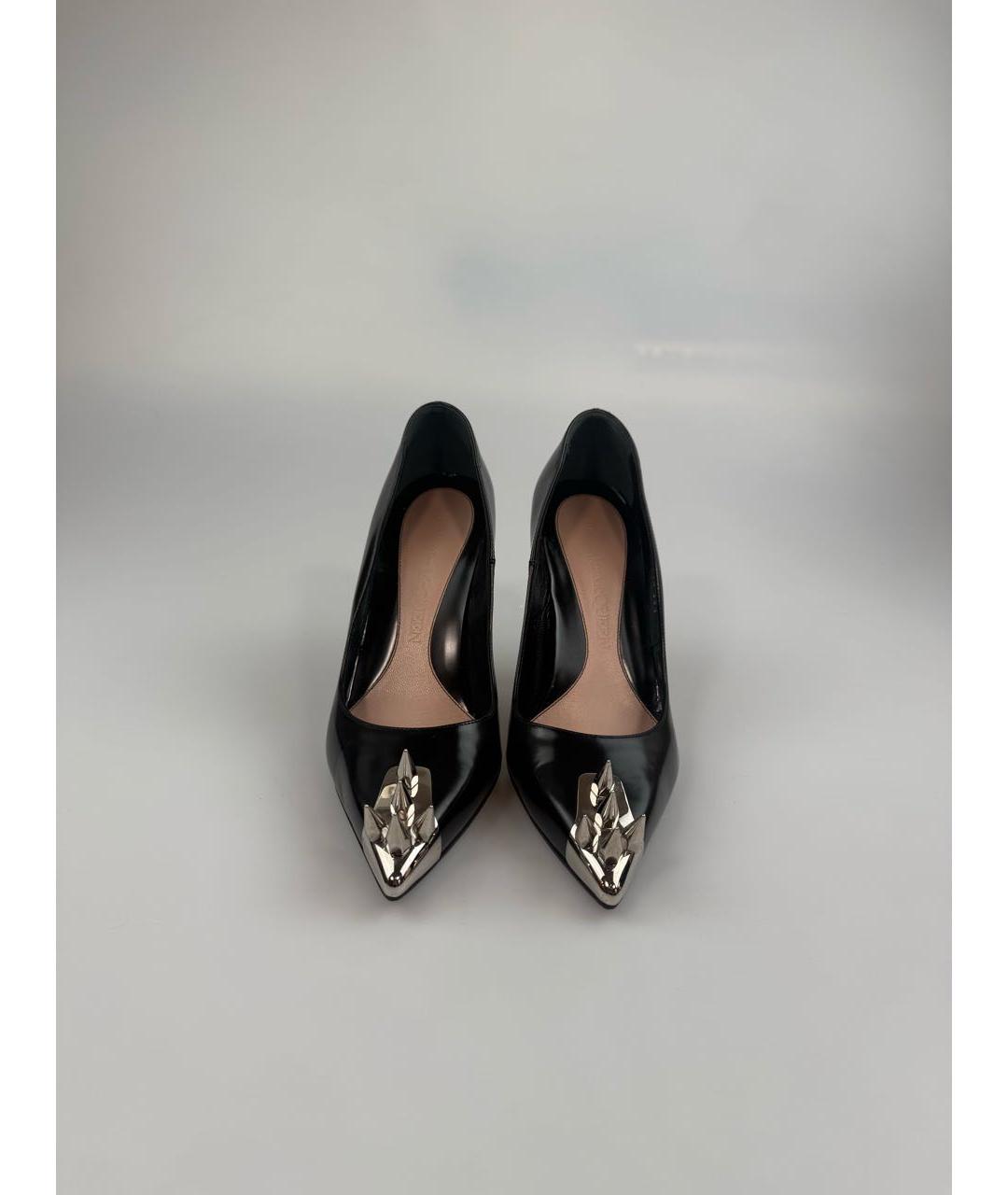 ALEXANDER MCQUEEN Черные кожаные туфли, фото 2