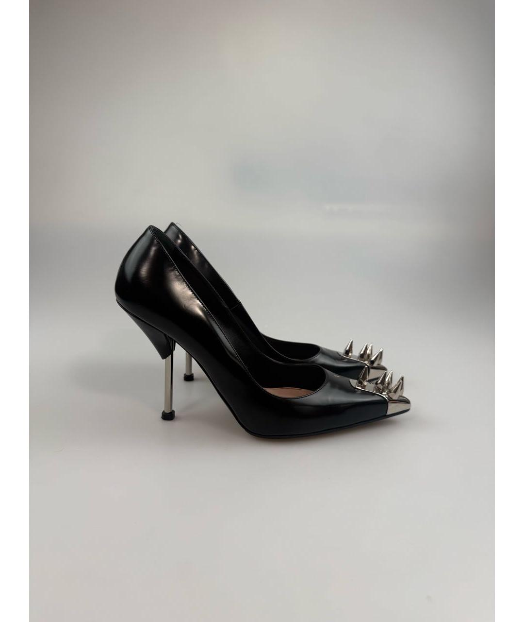 ALEXANDER MCQUEEN Черные кожаные туфли, фото 6