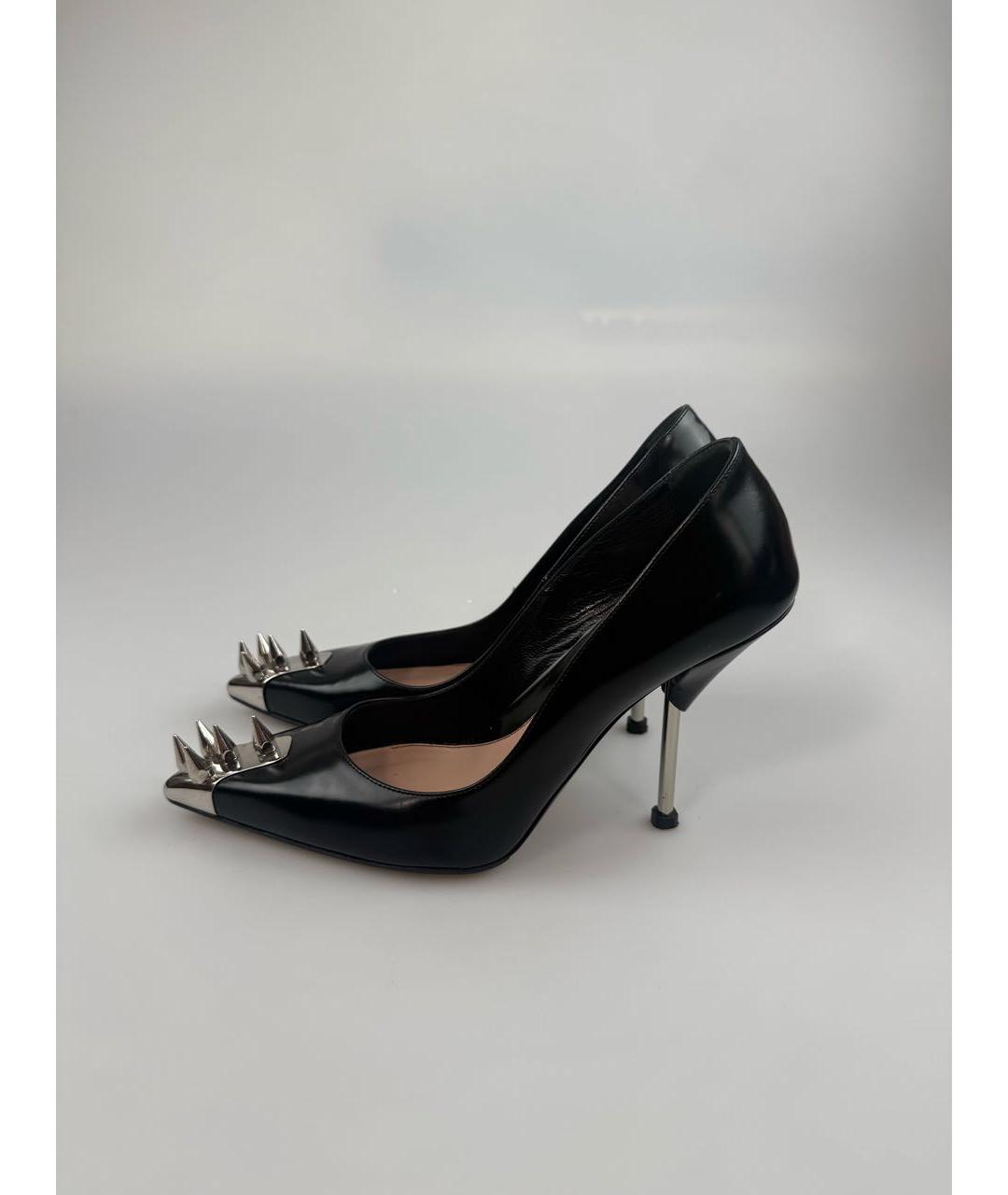 ALEXANDER MCQUEEN Черные кожаные туфли, фото 4