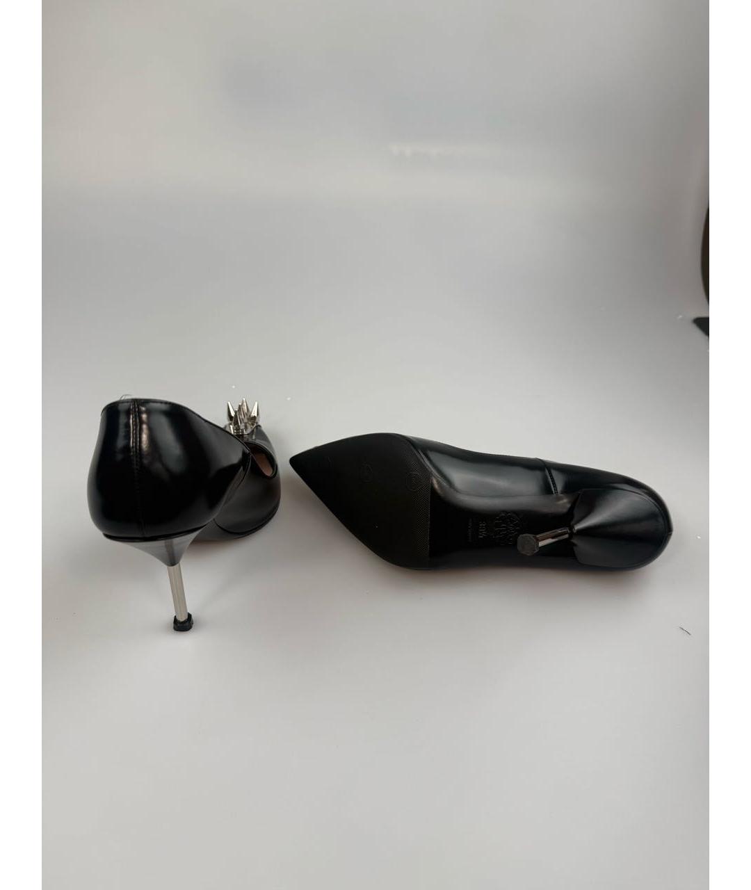ALEXANDER MCQUEEN Черные кожаные туфли, фото 5
