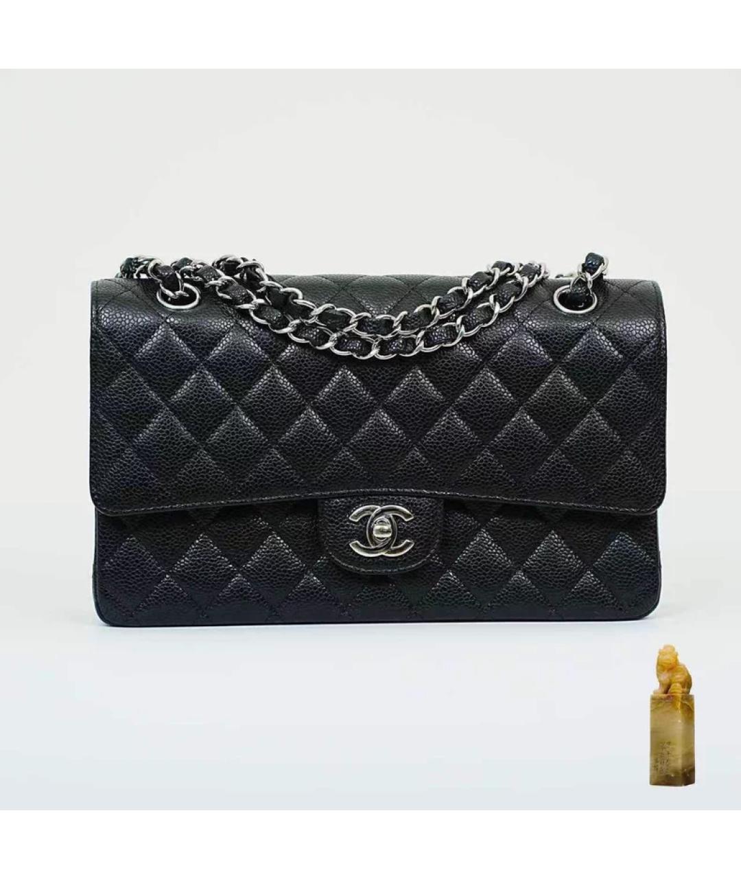 CHANEL Черная кожаная сумка через плечо, фото 10