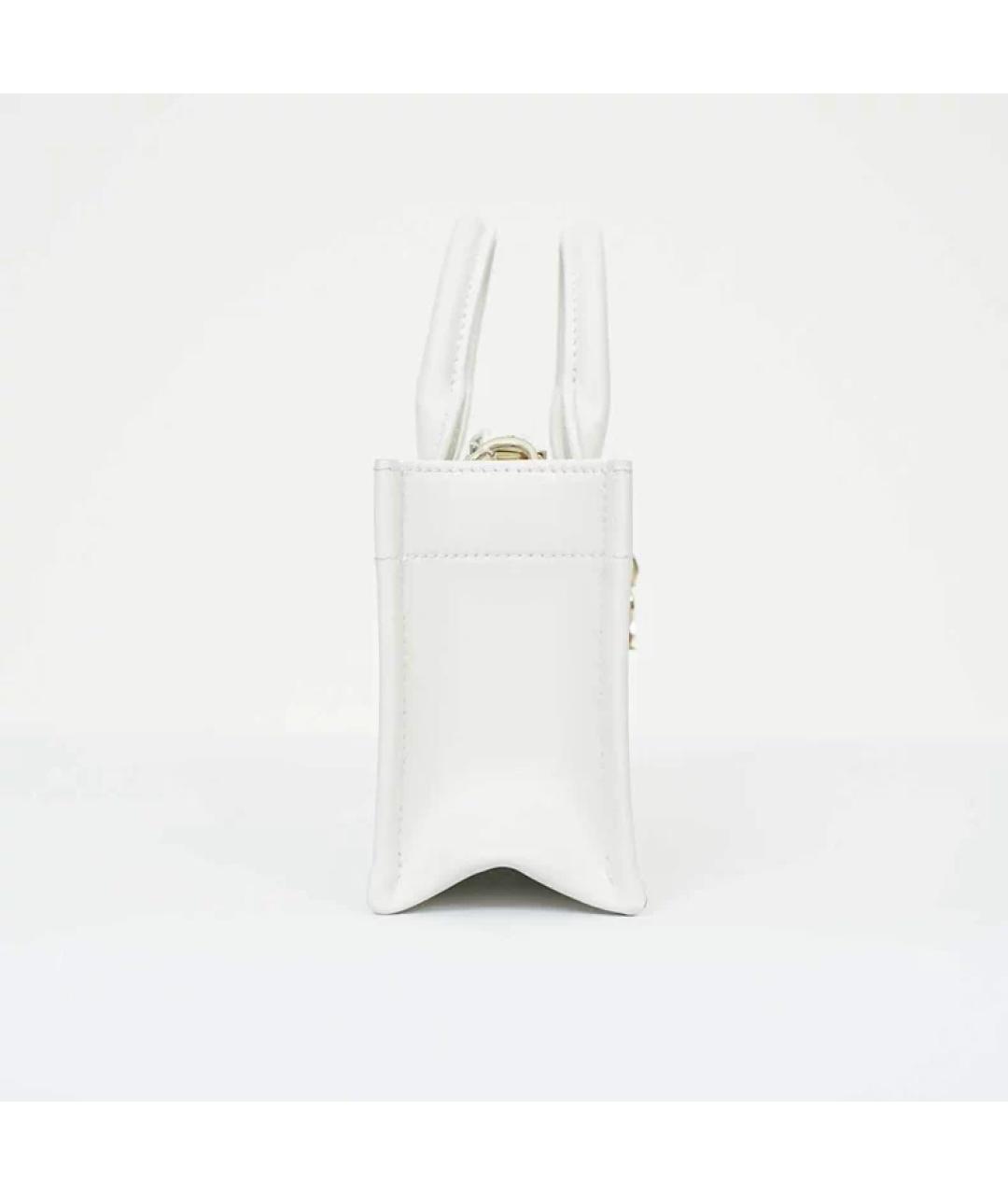 CHRISTIAN DIOR Белая кожаная сумка с короткими ручками, фото 4