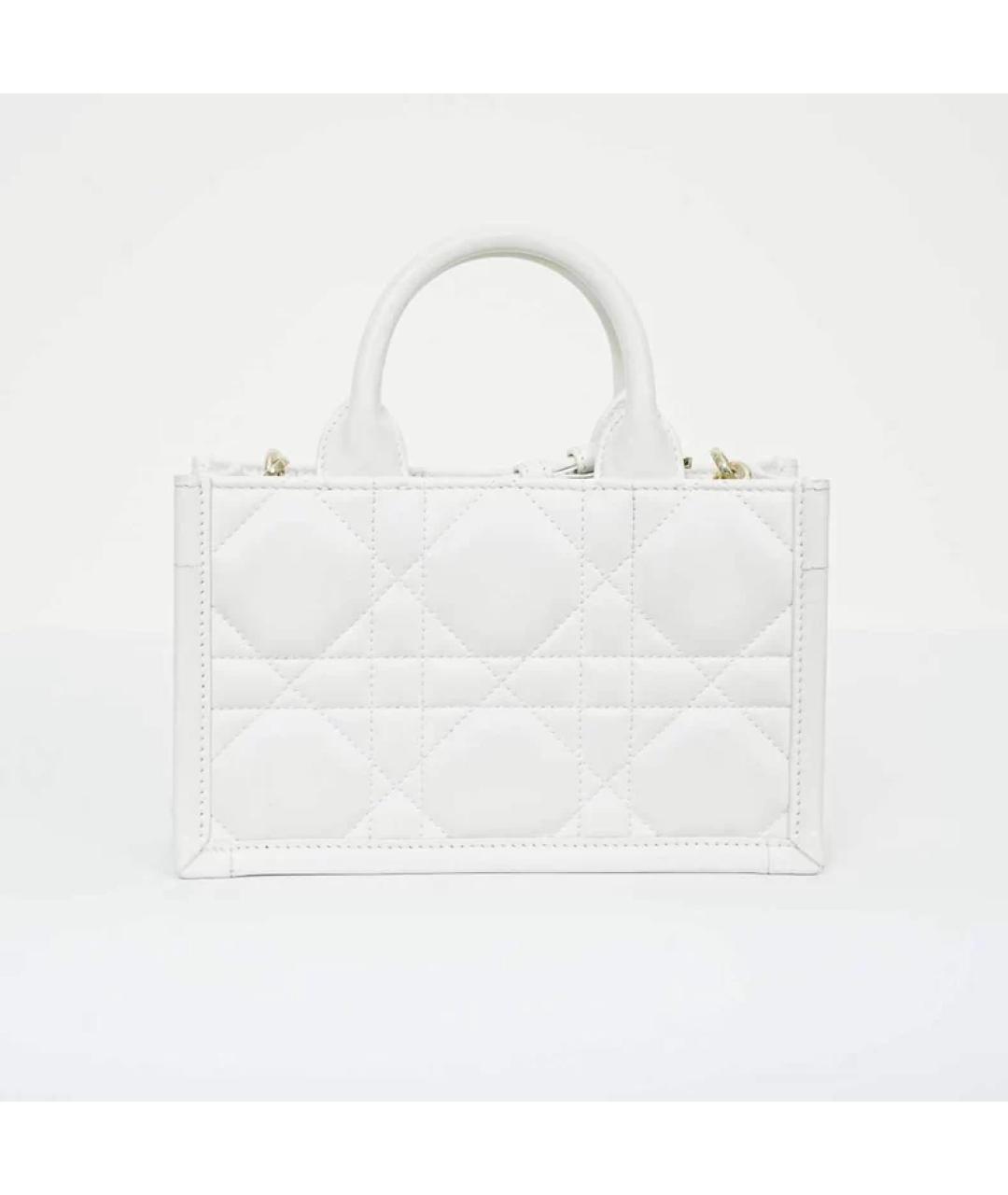 CHRISTIAN DIOR Белая кожаная сумка с короткими ручками, фото 5