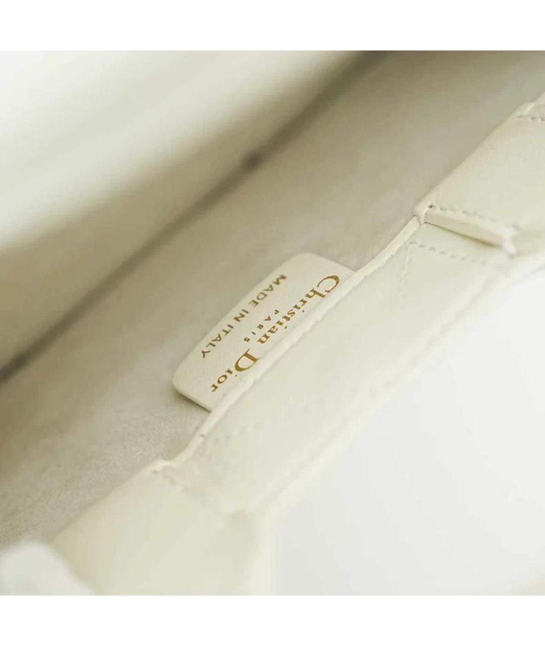 CHRISTIAN DIOR Белая кожаная сумка с короткими ручками, фото 8