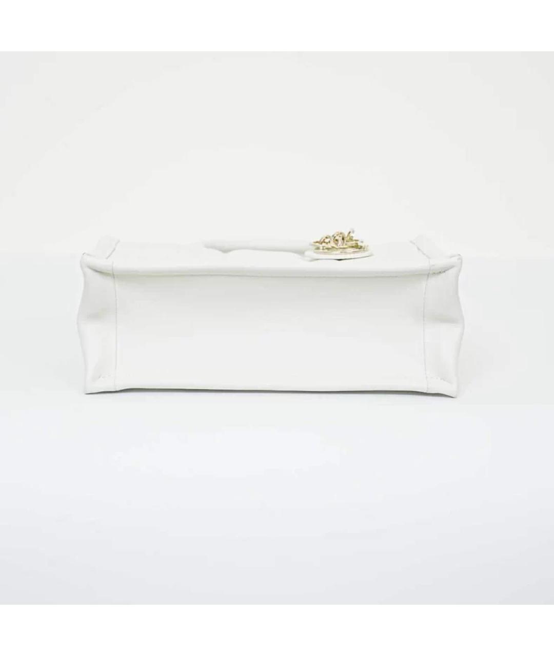CHRISTIAN DIOR Белая кожаная сумка с короткими ручками, фото 7
