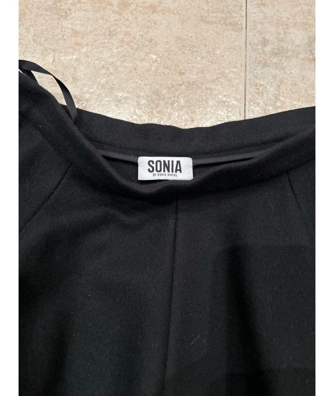 SONIA RYKIEL Черная шерстяная юбка миди, фото 3