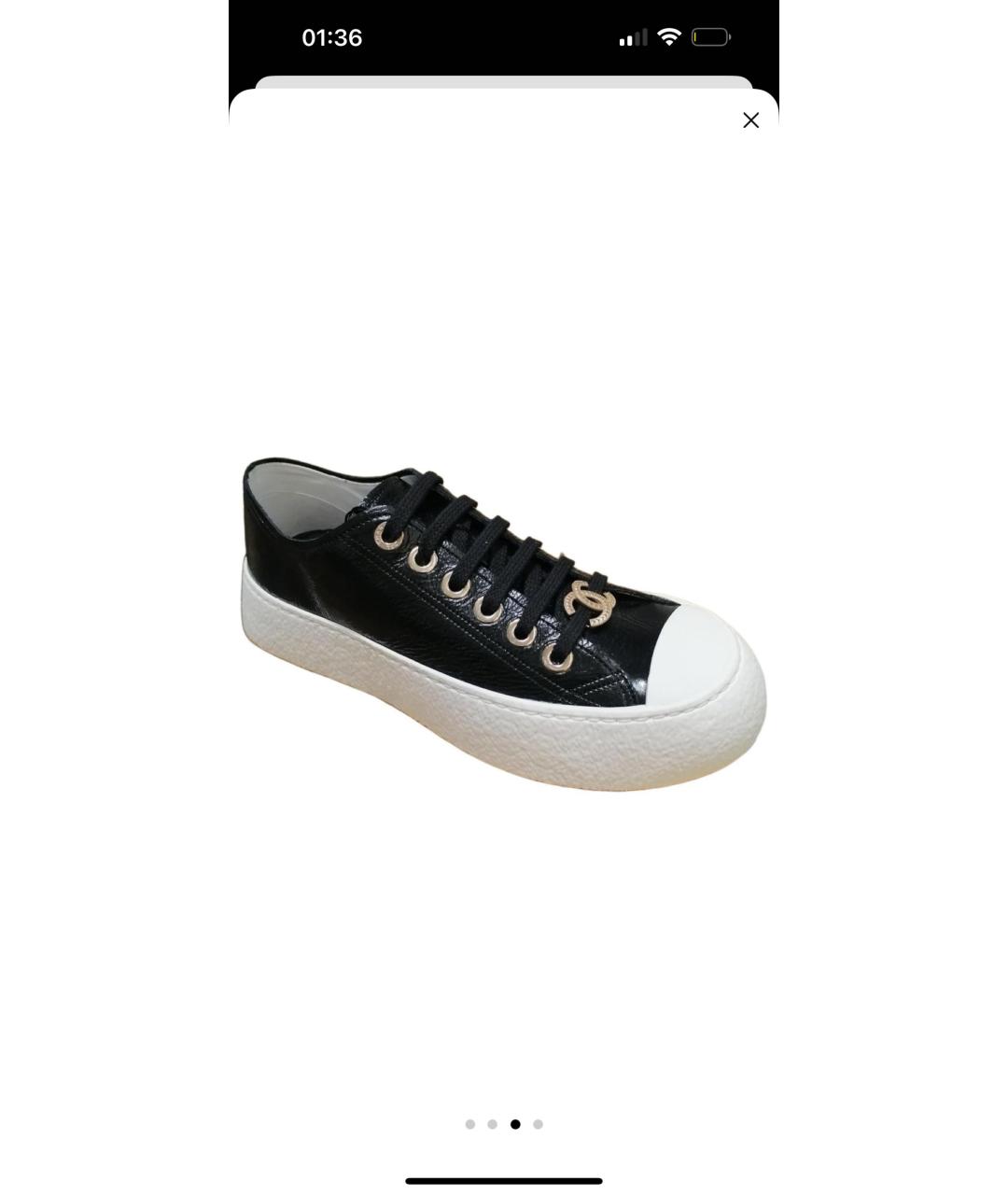 CHANEL Черные кеды из лакированной кожи, фото 3