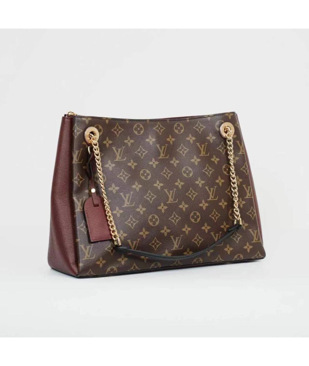 LOUIS VUITTON Коричневая кожаная сумка с короткими ручками, фото 2