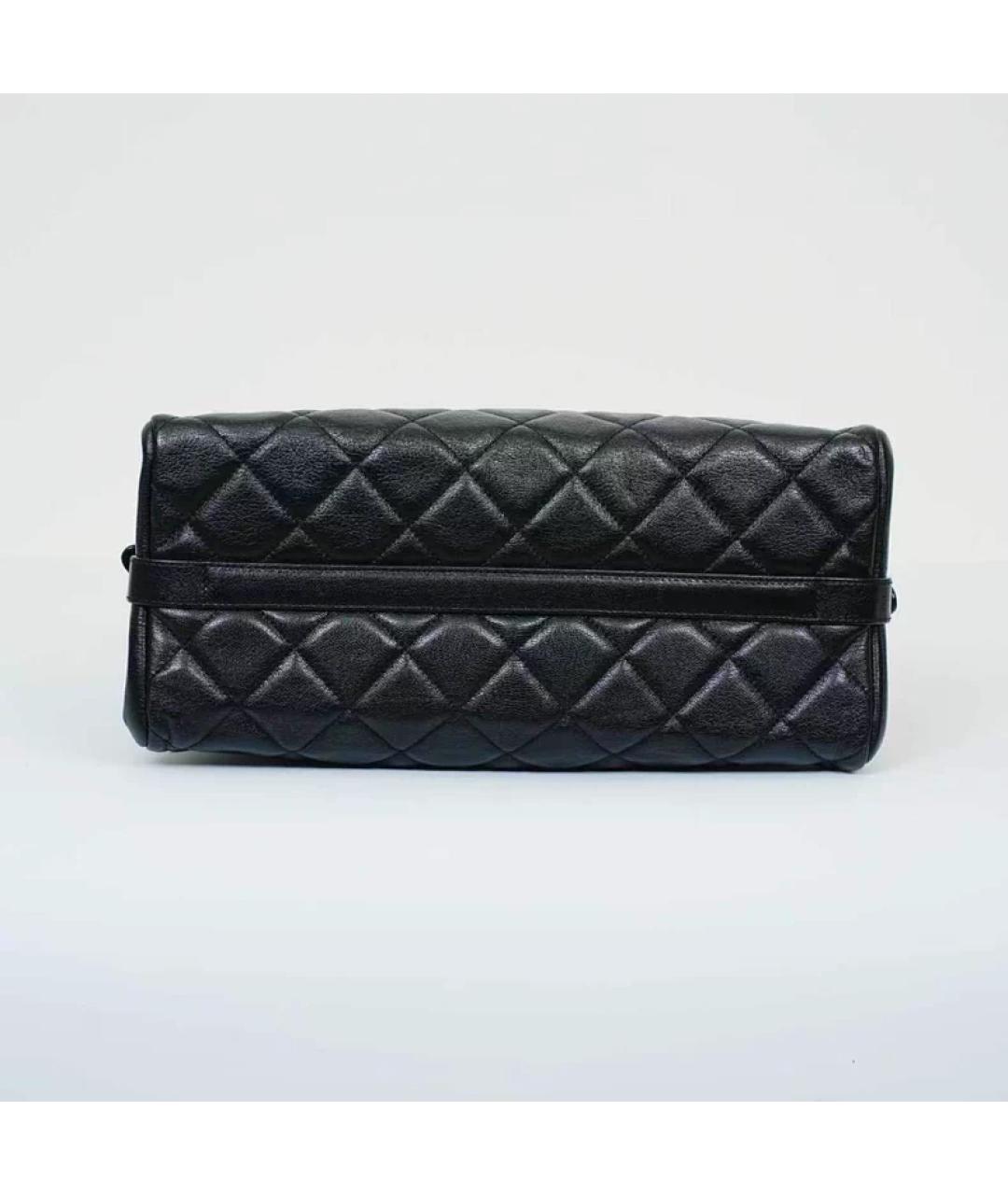 CHANEL Черная кожаная сумка с короткими ручками, фото 7