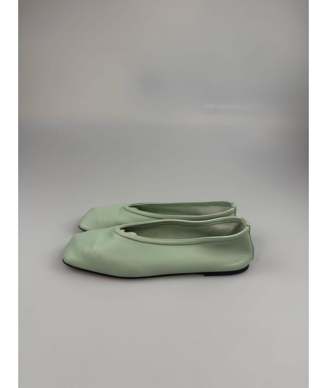 ERIKA CAVALLINI Салатовые кожаные балетки, фото 4