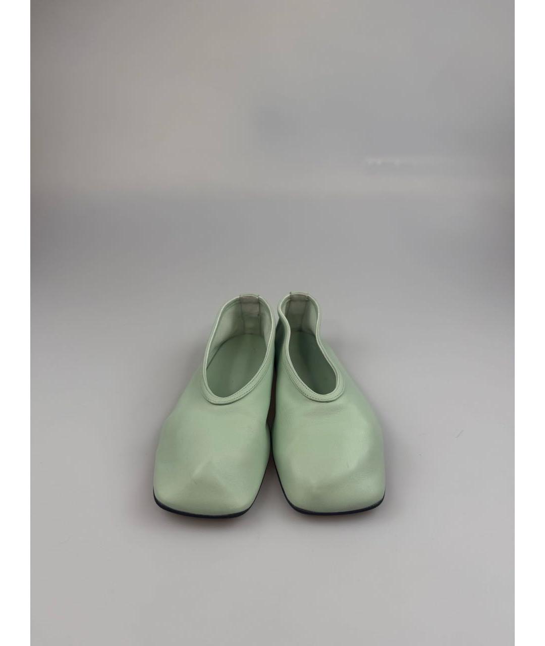 ERIKA CAVALLINI Салатовые кожаные балетки, фото 2