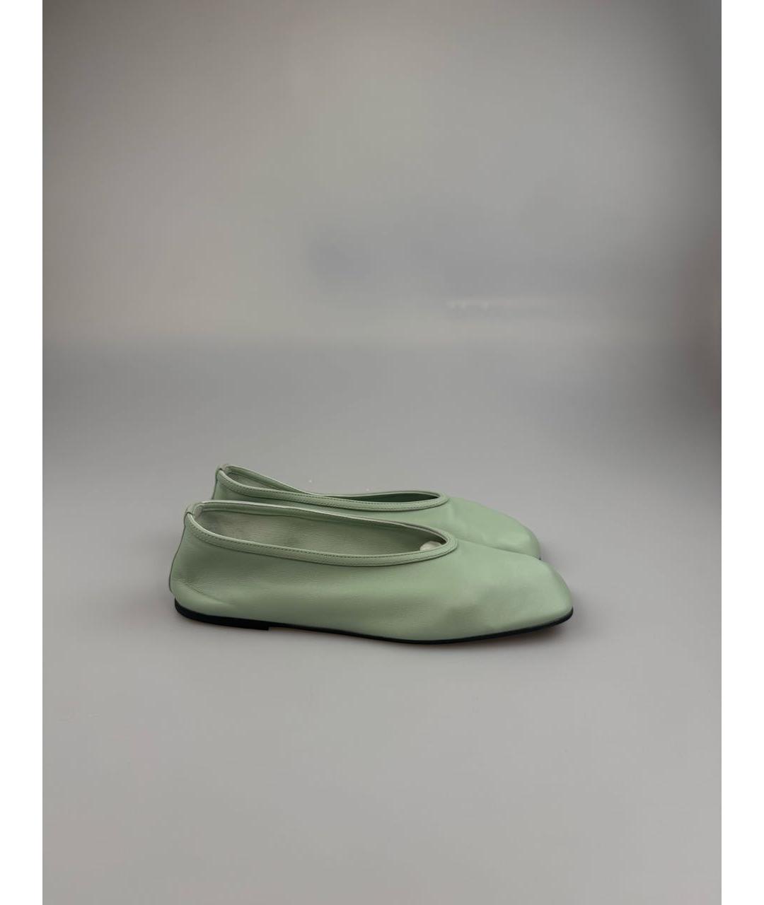 ERIKA CAVALLINI Салатовые кожаные балетки, фото 5