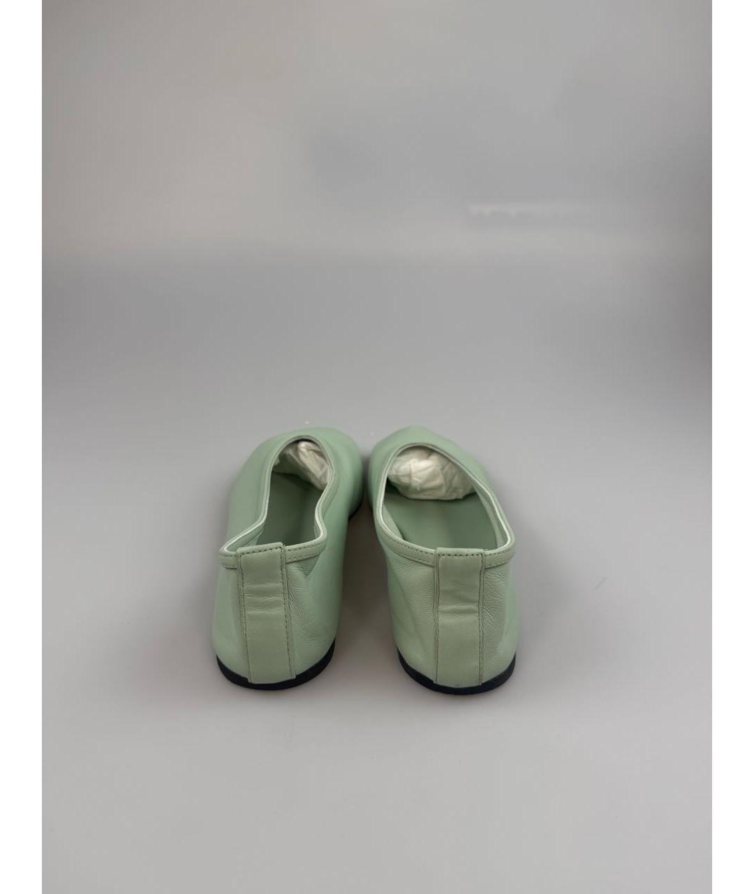 ERIKA CAVALLINI Салатовые кожаные балетки, фото 3