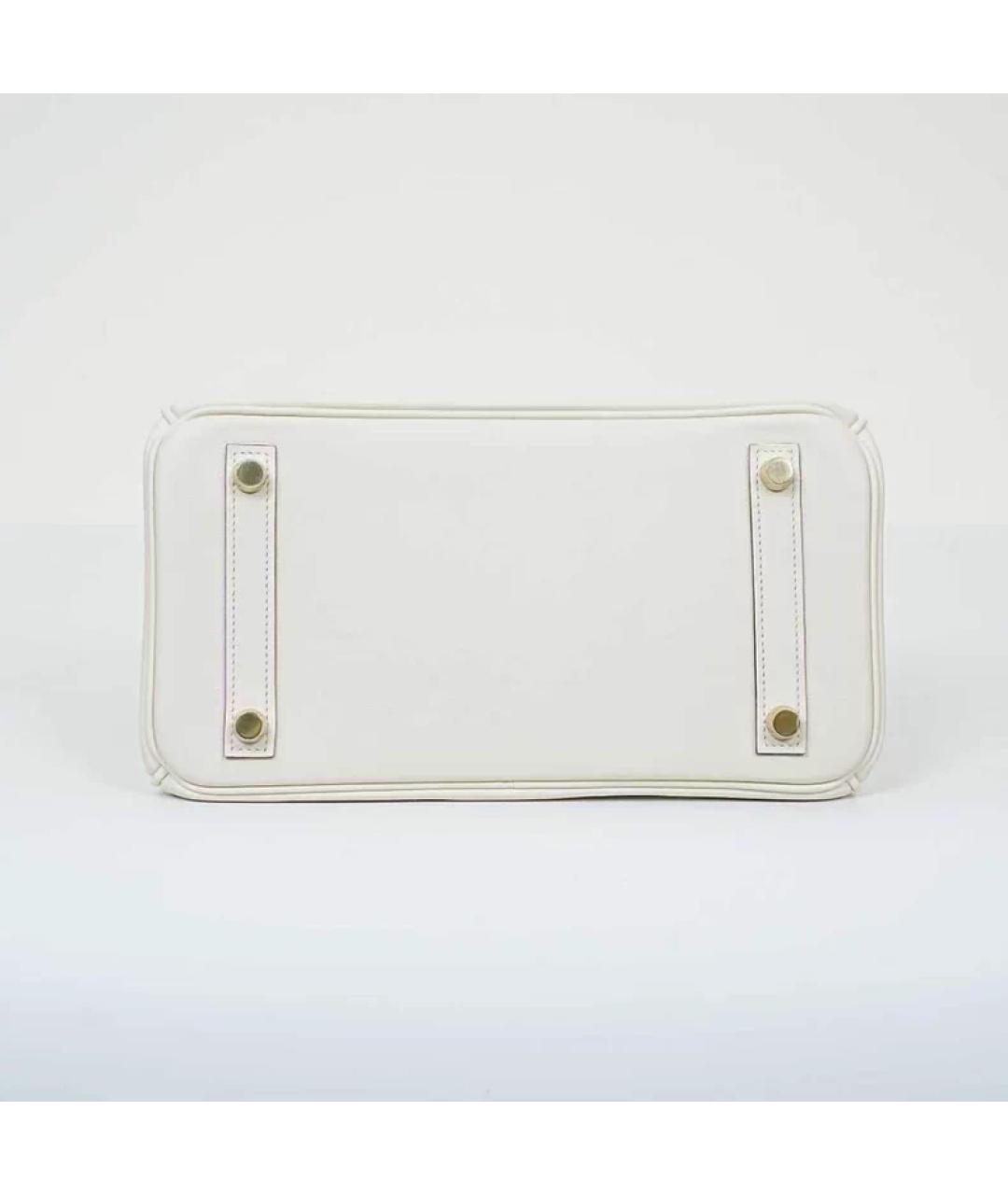 HERMES Белая кожаная сумка с короткими ручками, фото 8