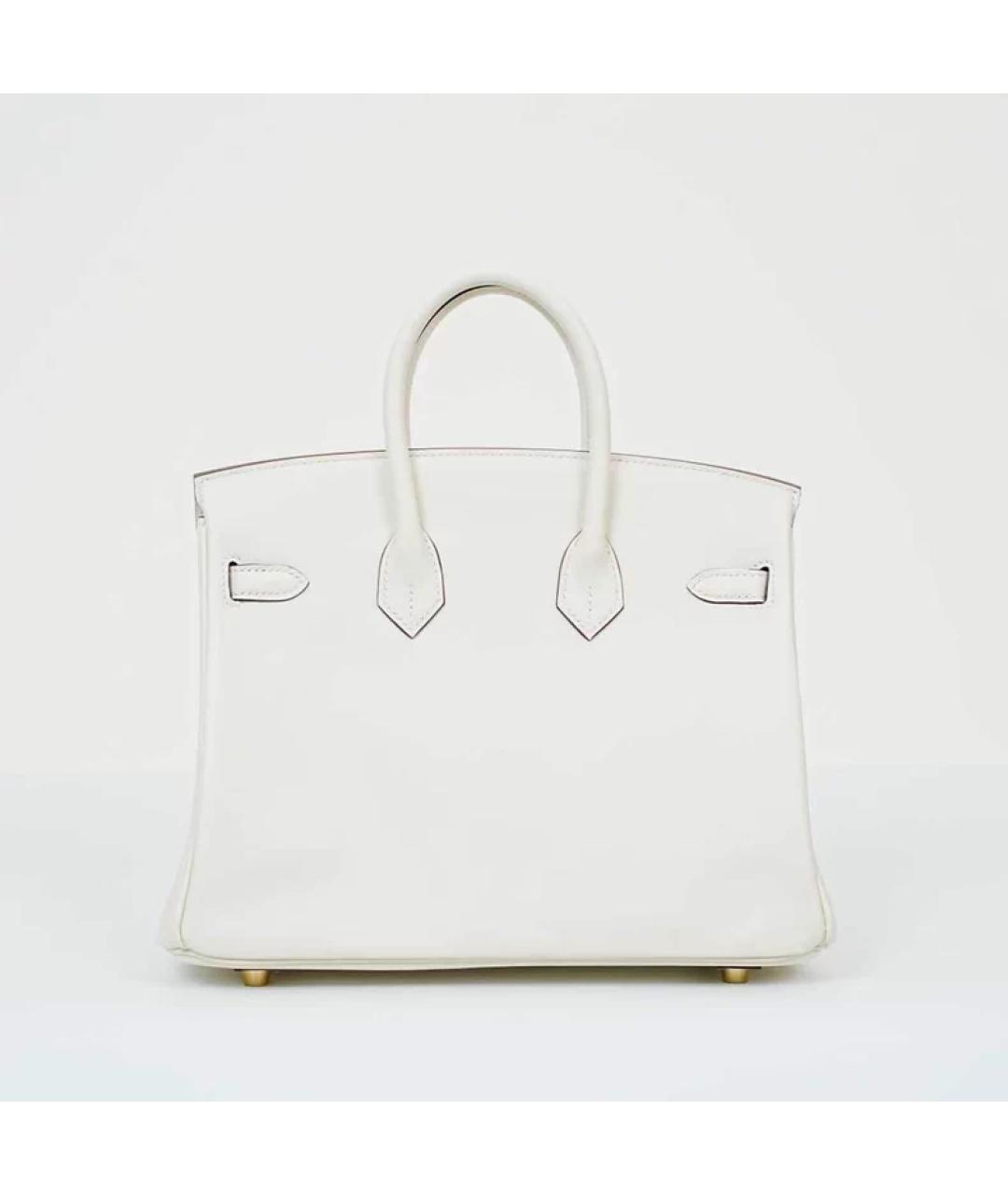 HERMES Белая кожаная сумка с короткими ручками, фото 4