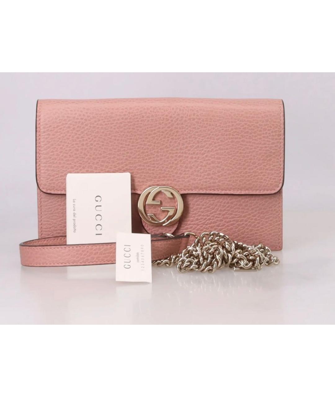 GUCCI Розовая кожаная сумка через плечо, фото 7