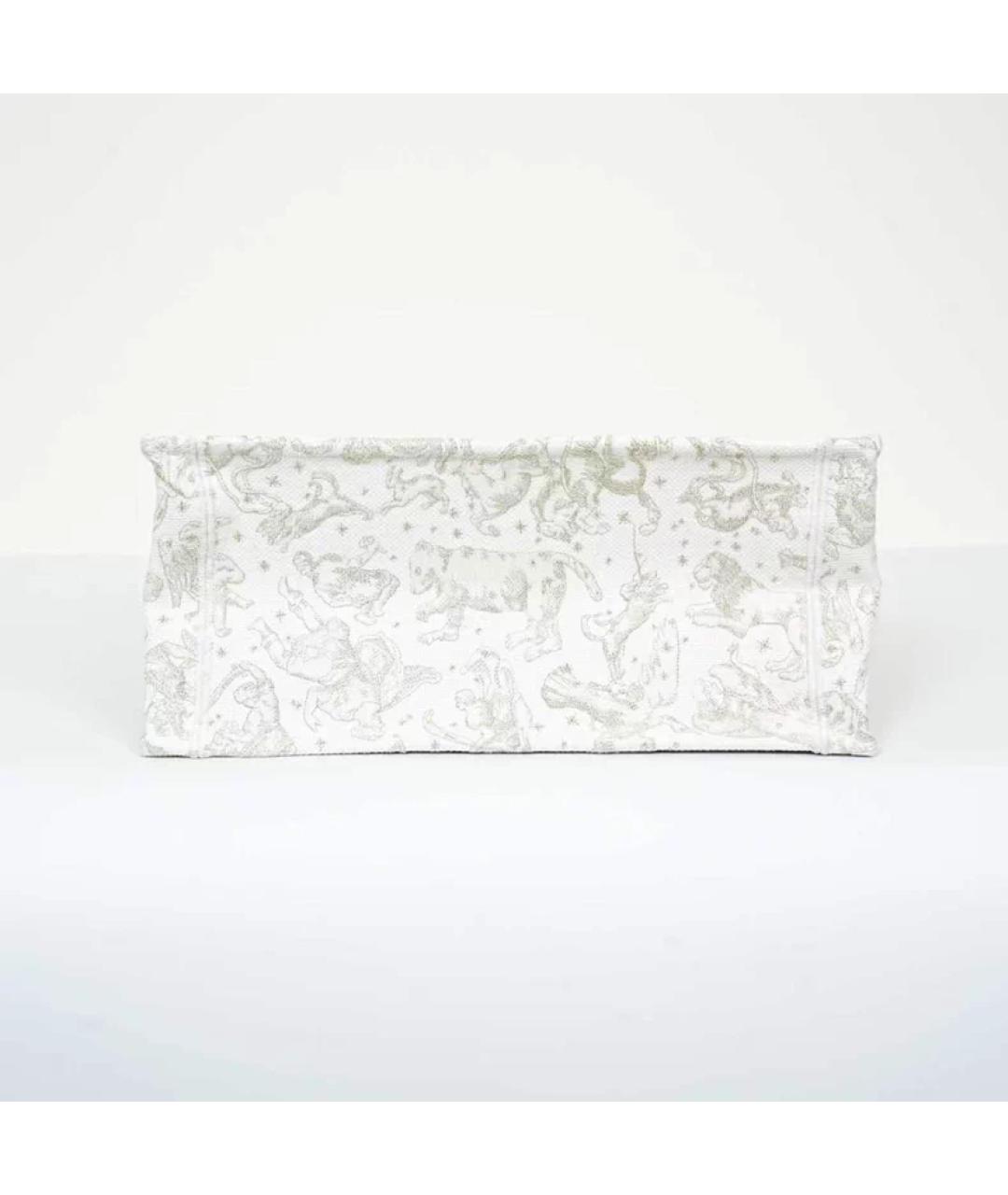 CHRISTIAN DIOR Белая тканевая сумка с короткими ручками, фото 7